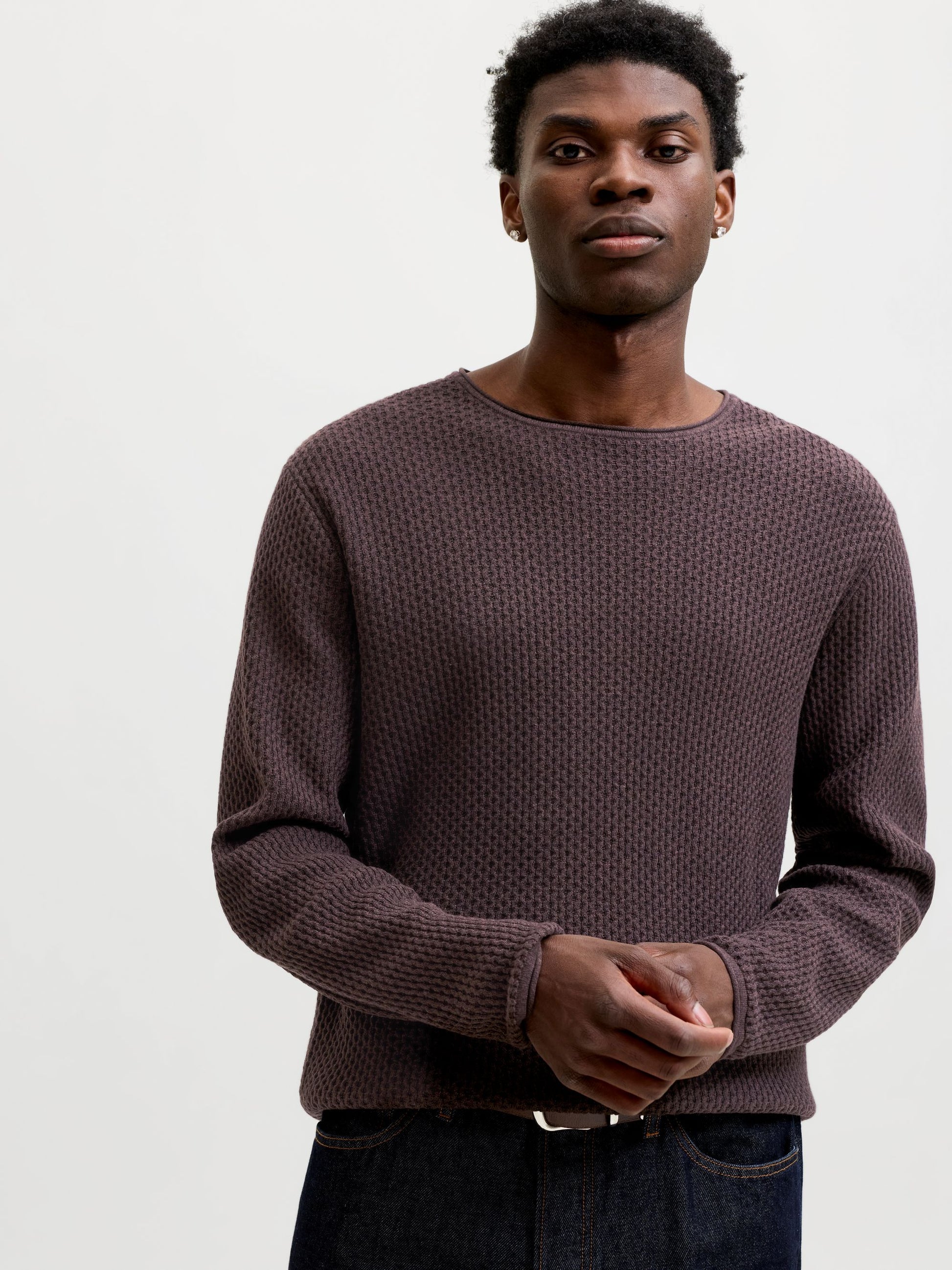 JJ MASON KNIT CREW NECK PULLOVER - CHOCOLATE TORTE