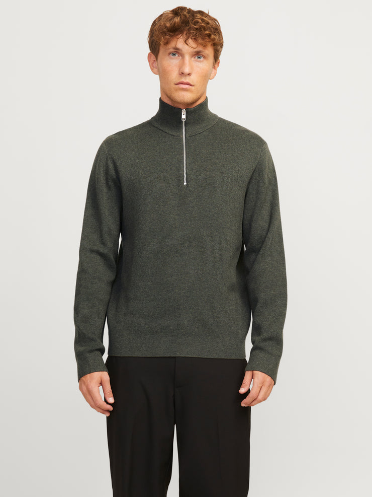 MILANO KNIT HALF ZIP PULLOVER - PEAT