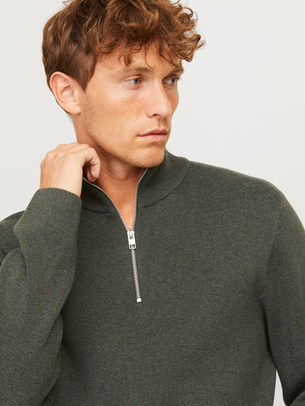 MILANO KNIT HALF ZIP PULLOVER - PEAT