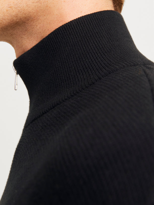 MILANO KNIT HALF ZIP PULLOVER - BLACK BEAUTY