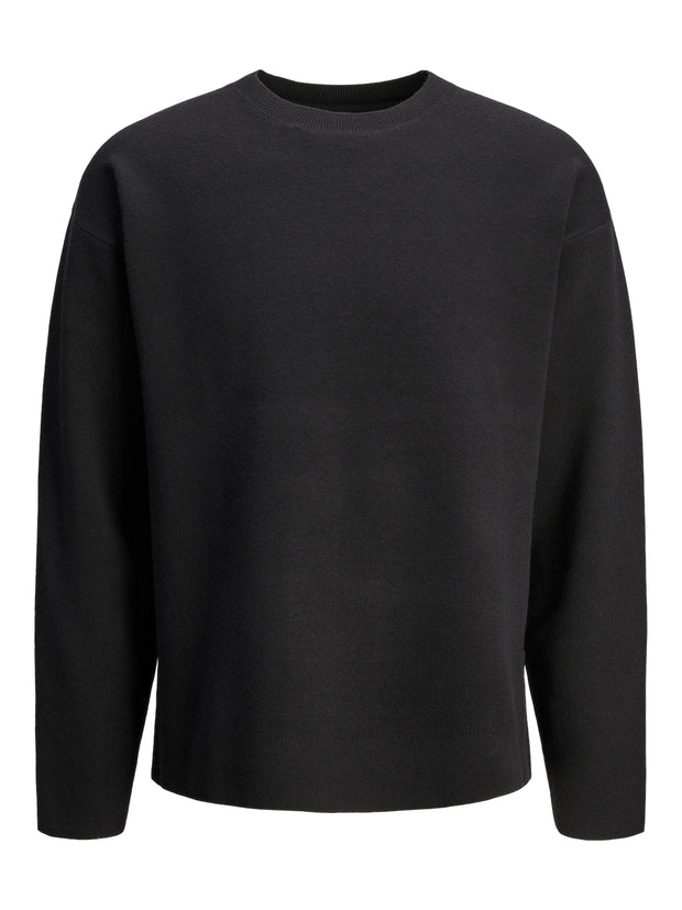 BRADFORT KNIT CREW NECK - BLACK ONYX