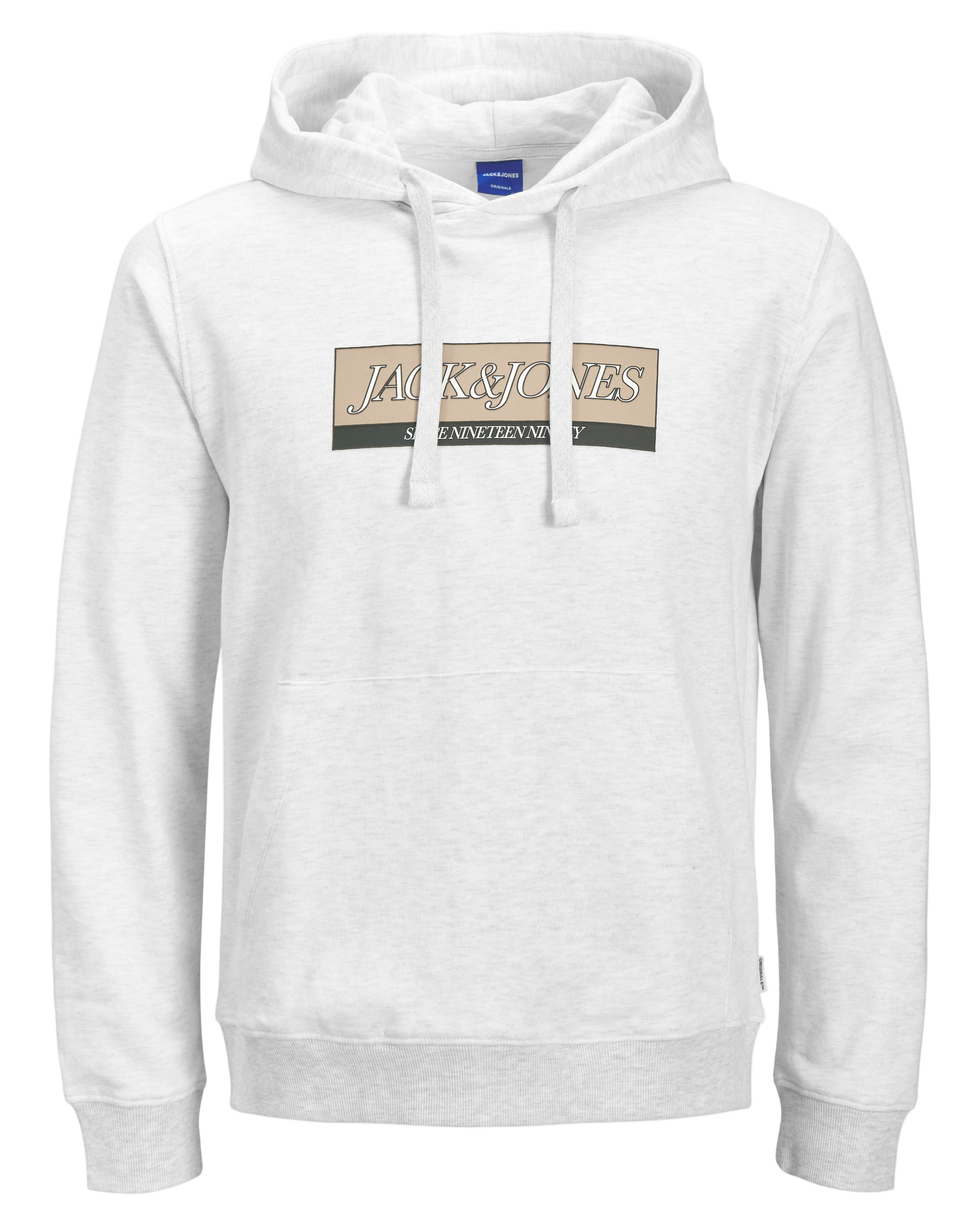 JJ ORINWOOD BLOCK BRANDING HOODIE - BRIGHT WHITE