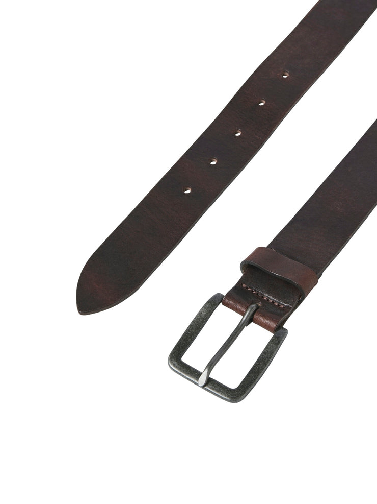 VICTOR LEATHER BELT - BLACK COFFEE