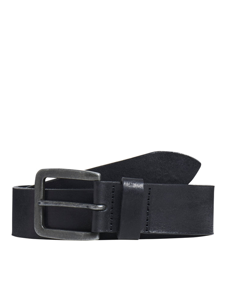 VICTOR LEATHER BELT - BLACK