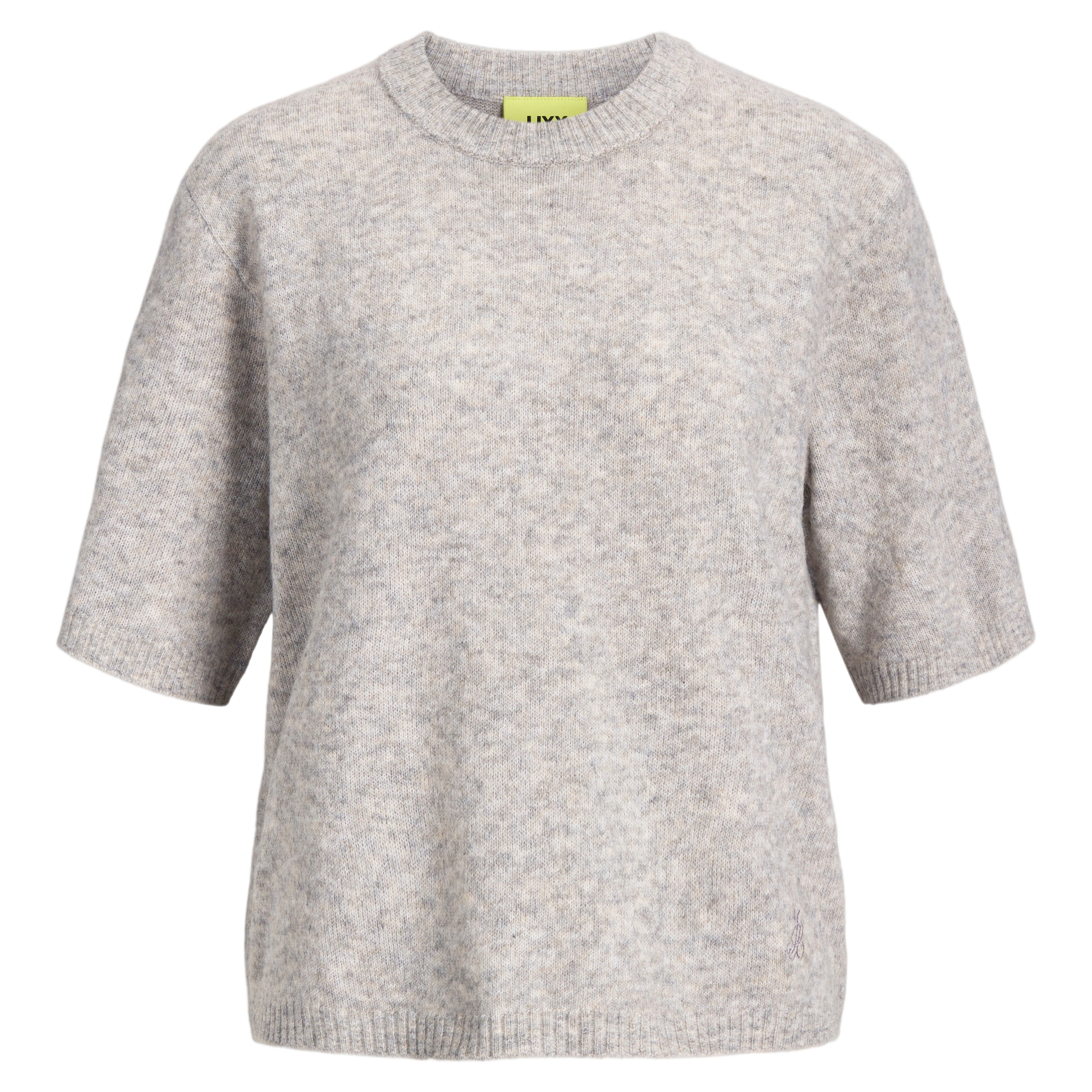 JJXX VALERIA SS KNIT SHIRT - LIGHT GREY MELANGE