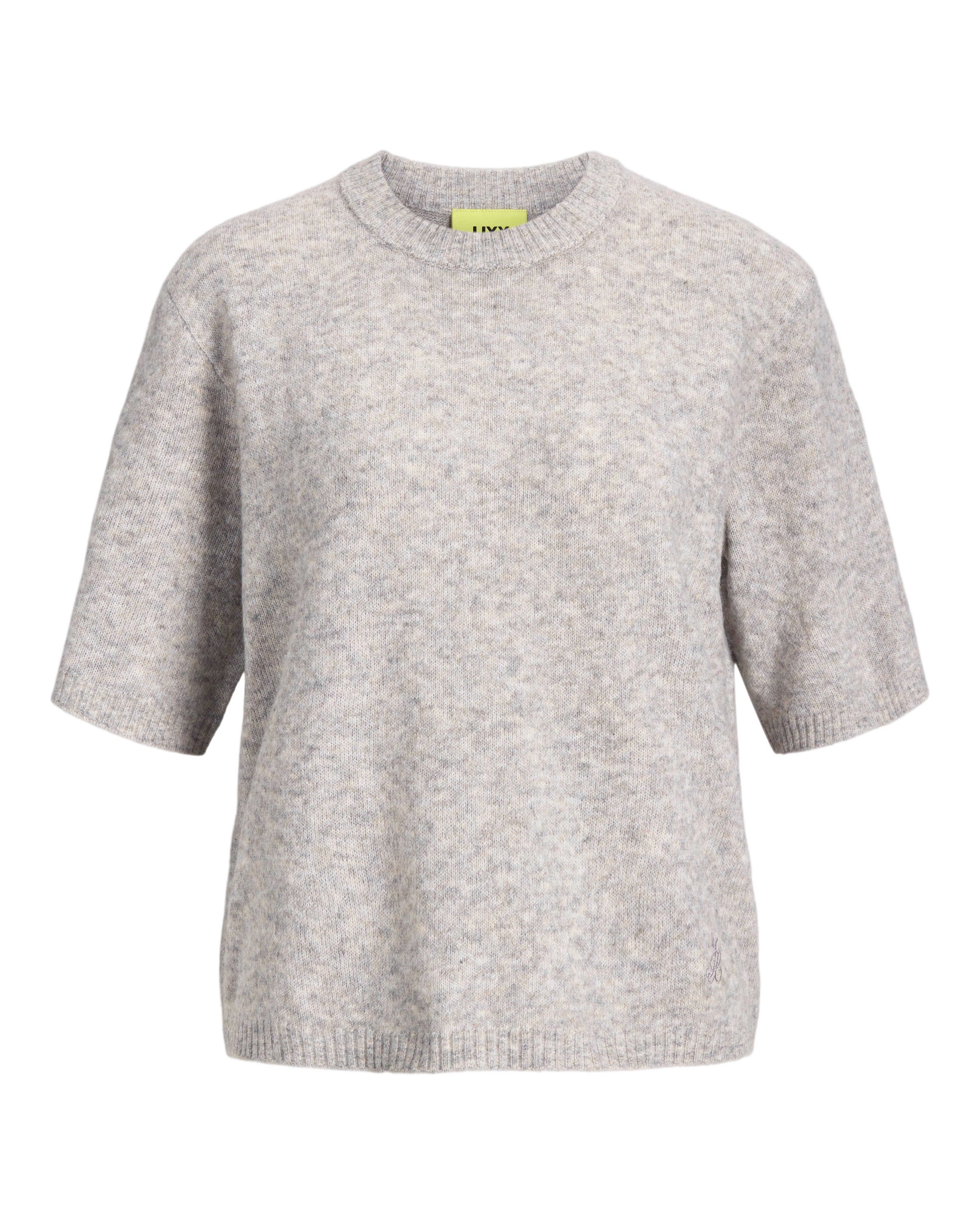 JJXX VALERIA SS KNIT SHIRT - LIGHT GREY MELANGE