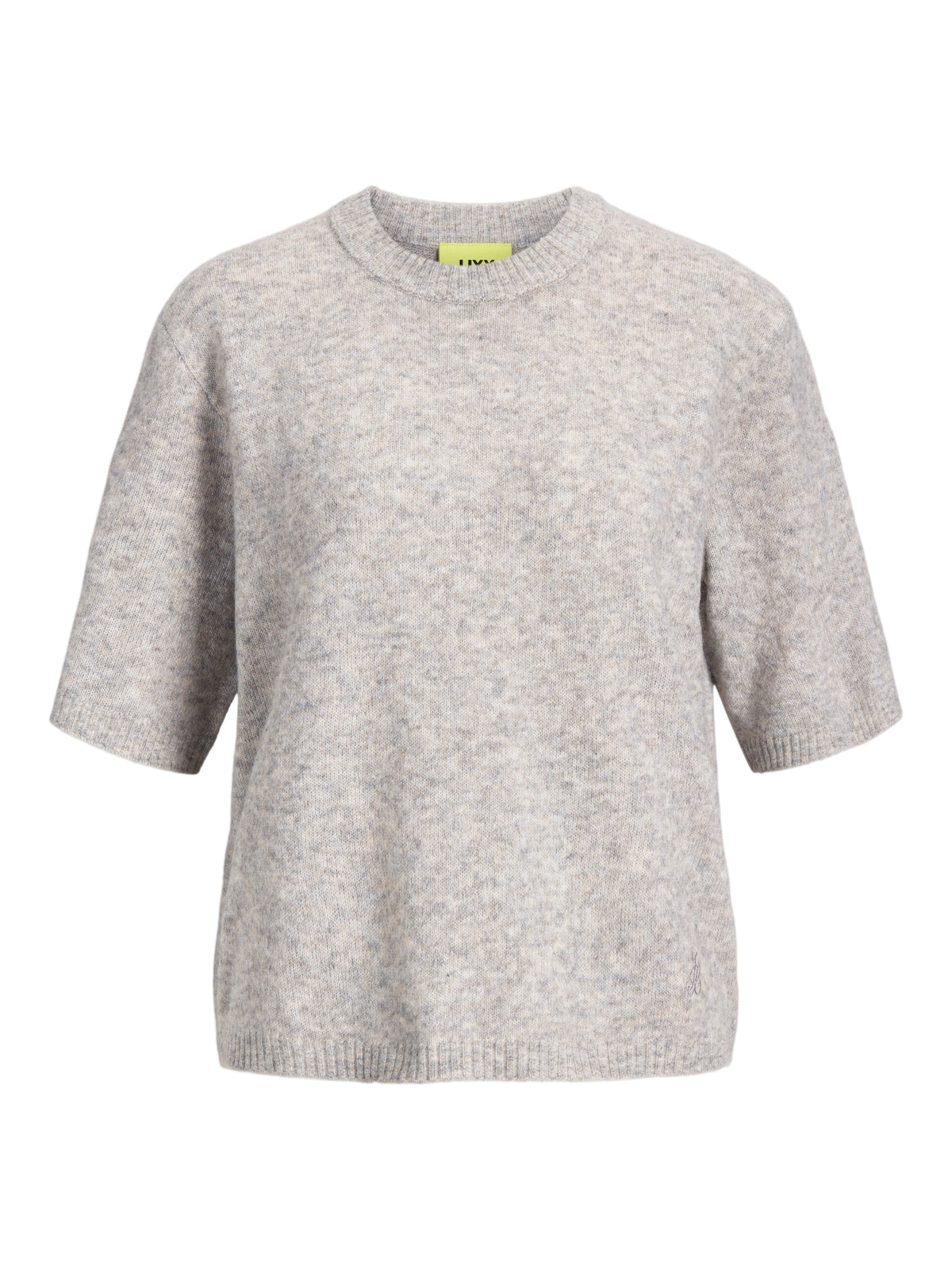 JJXX VALERIA SS KNIT SHIRT - LIGHT GREY MELANGE