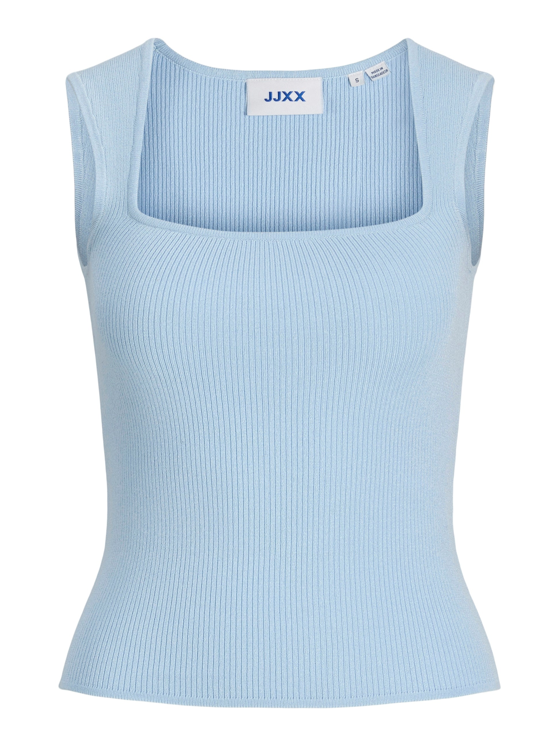 JJXX POSIE SQ NECK RIBBED TANK - SKYWAY