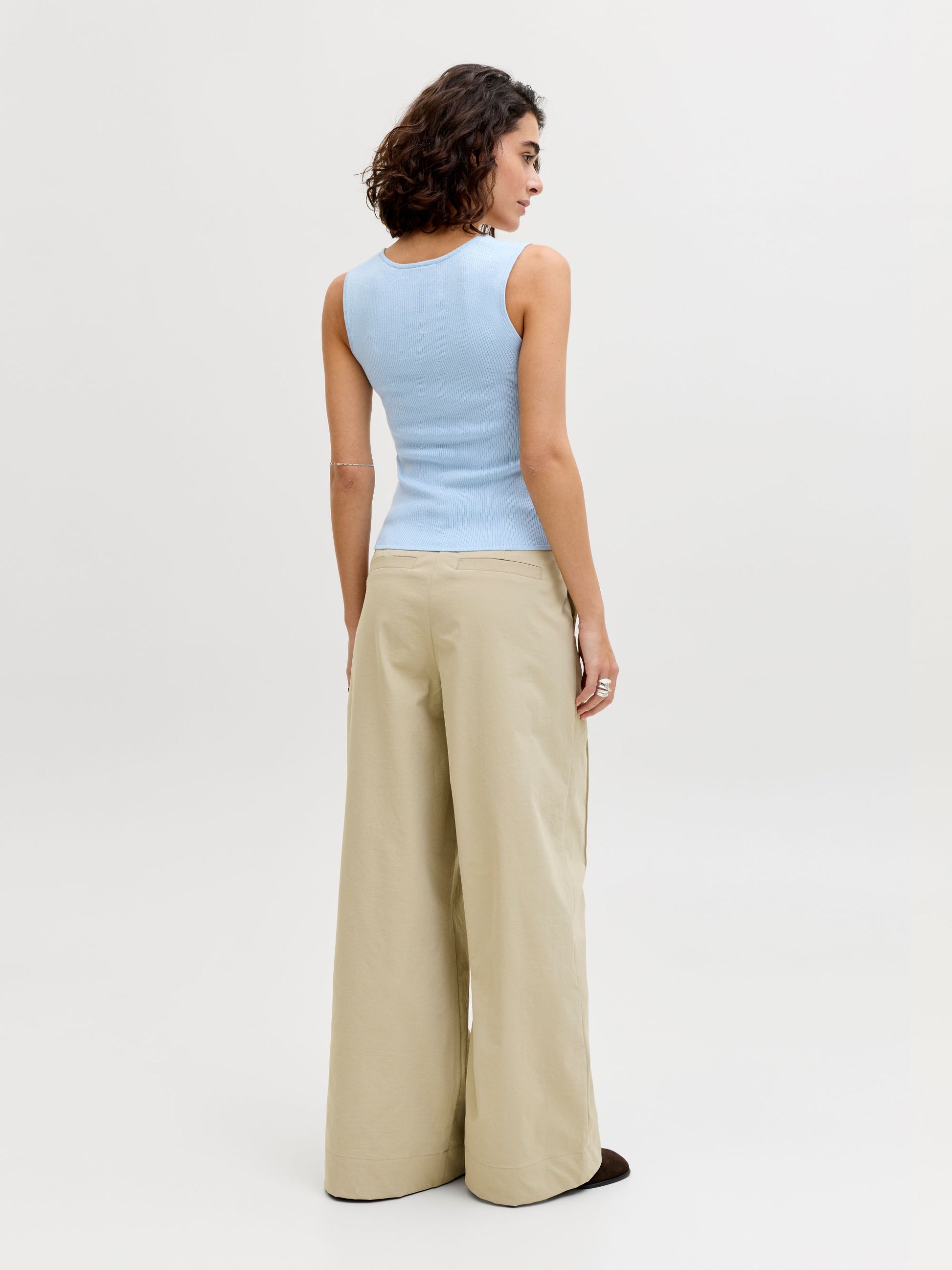 JJXX POSIE SQ NECK RIBBED TANK - SKYWAY