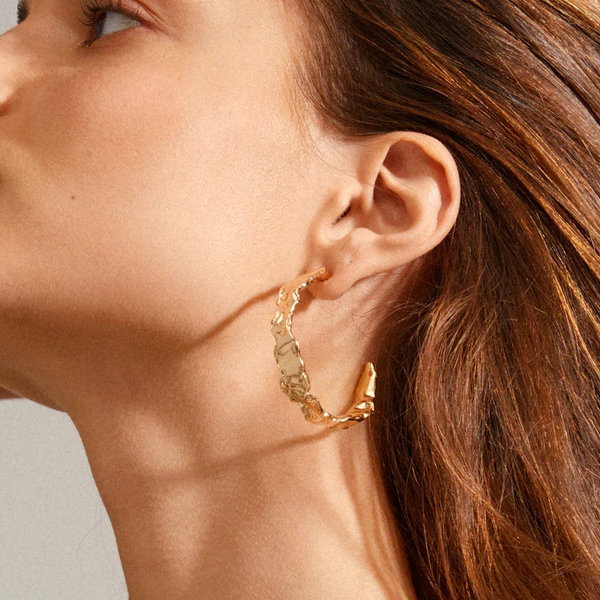 PILGRIM JULITA RECYCLED SEM-HOOP EARRINGS - GOLD
