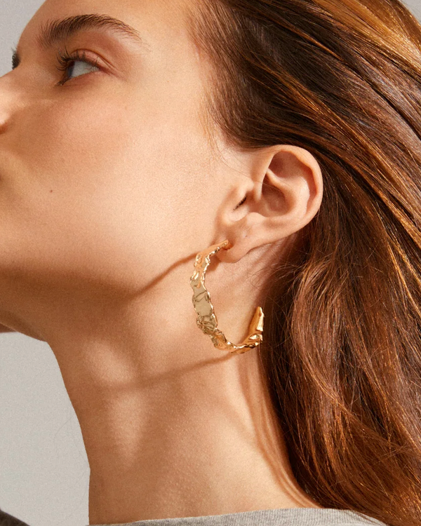 PILGRIM JULITA RECYCLED SEM-HOOP EARRINGS - GOLD
