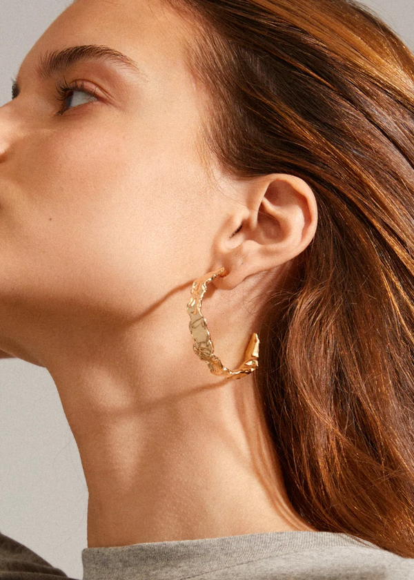 PILGRIM JULITA RECYCLED SEM-HOOP EARRINGS - GOLD