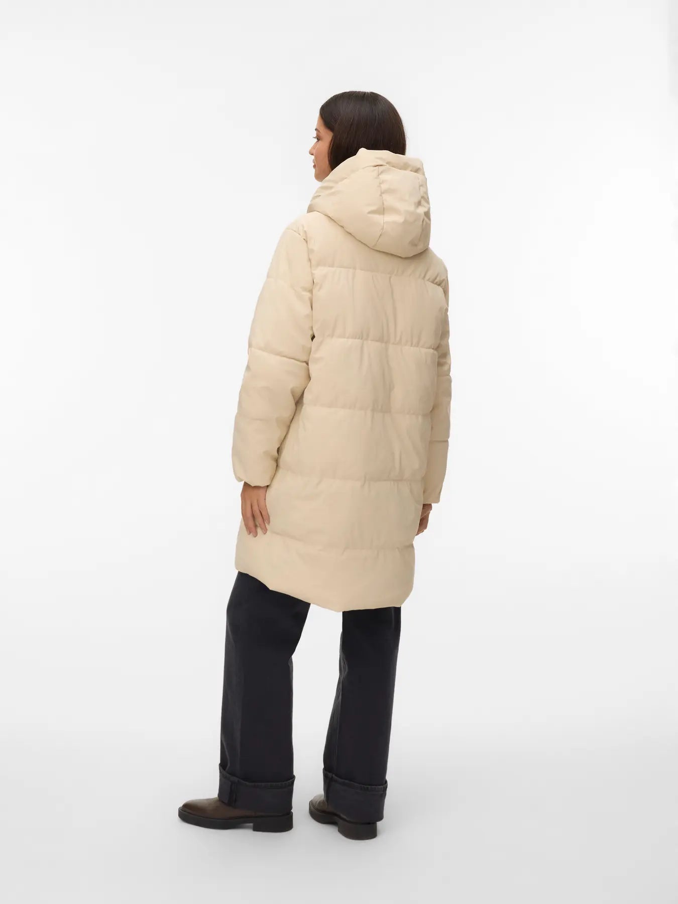 NM GRETA COATED LONG COAT - OATMEAL