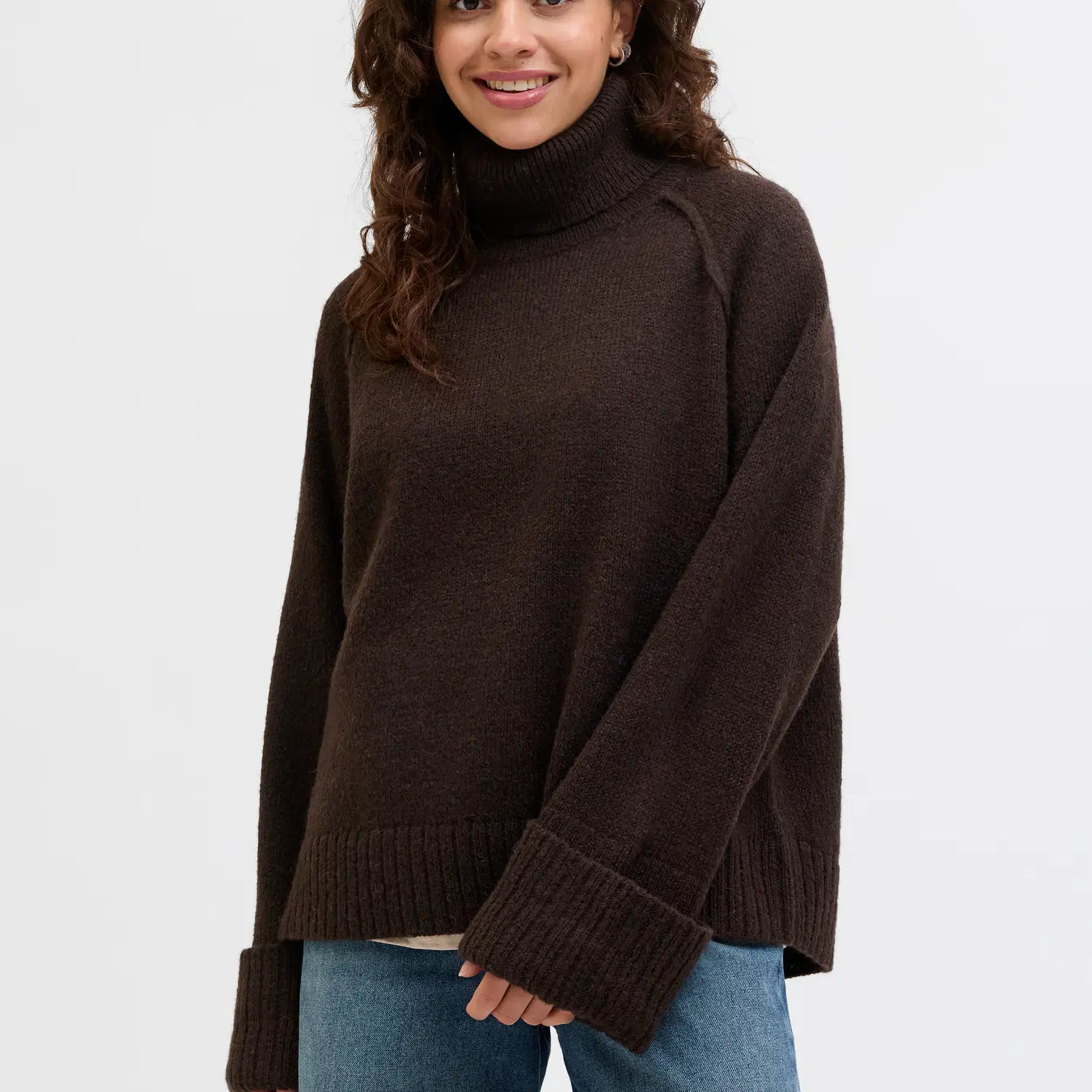 JJXX ELLINORA RAGLAN ROLLNECK SWEATER - BRACKEN