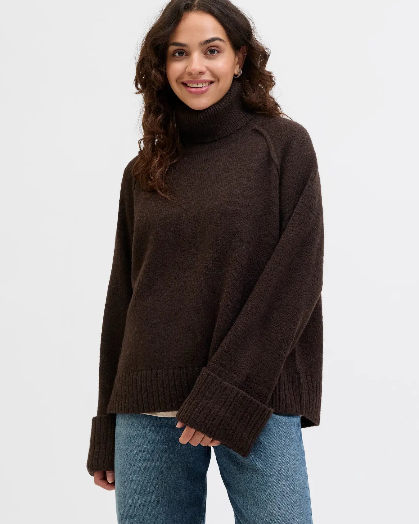 JJXX ELLINORA RAGLAN ROLLNECK SWEATER - BRACKEN