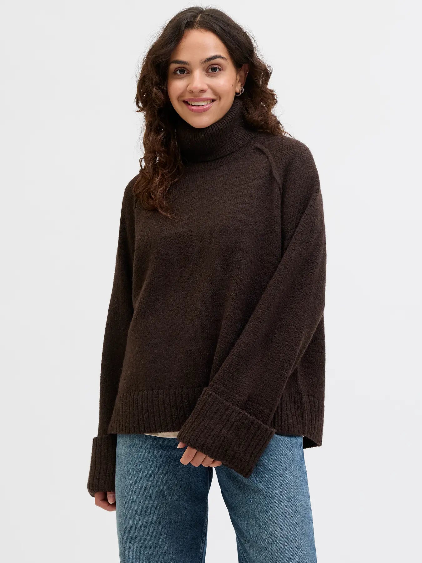 JJXX ELLINORA RAGLAN ROLLNECK SWEATER - BRACKEN