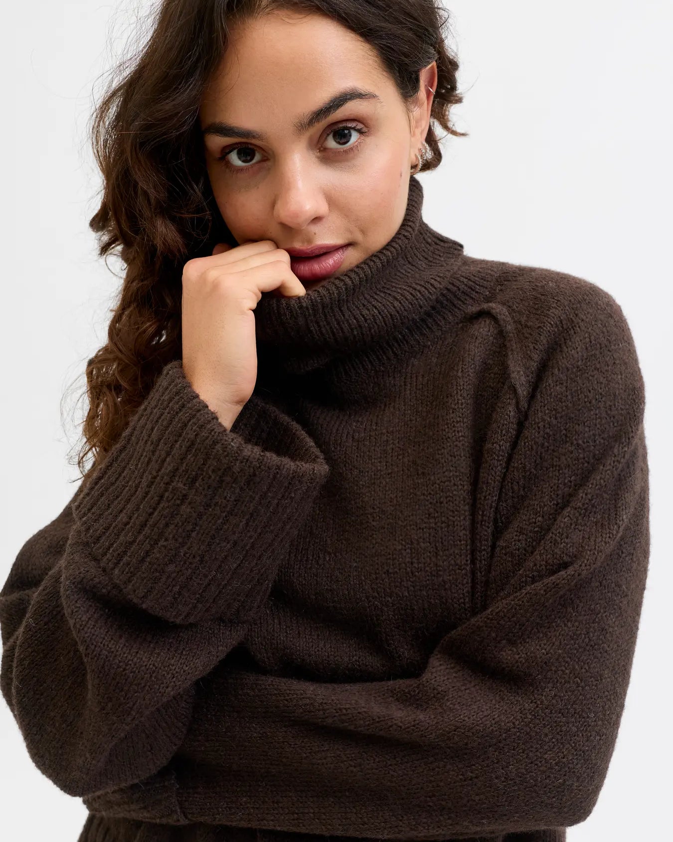 JJXX ELLINORA RAGLAN ROLLNECK SWEATER - BRACKEN