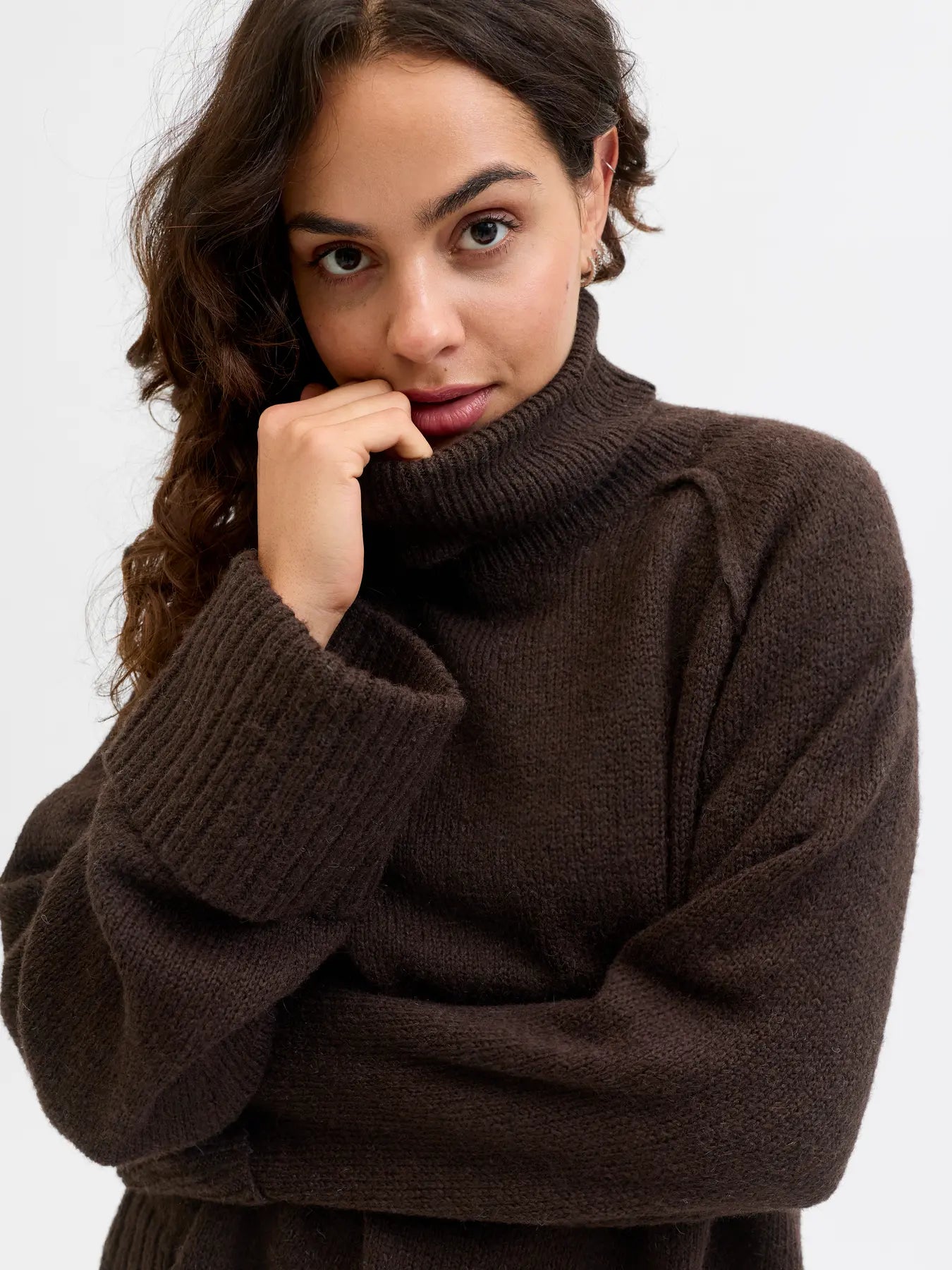 JJXX ELLINORA RAGLAN ROLLNECK SWEATER - BRACKEN