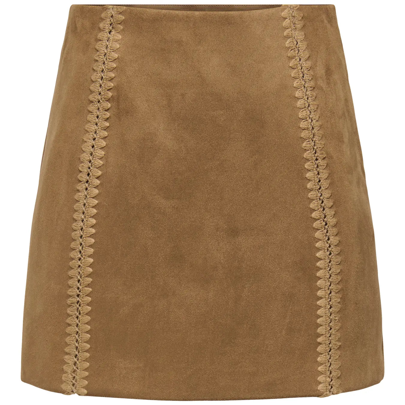 ONLY JOLINE FAUX SUEDE SKIRT - COGNAC