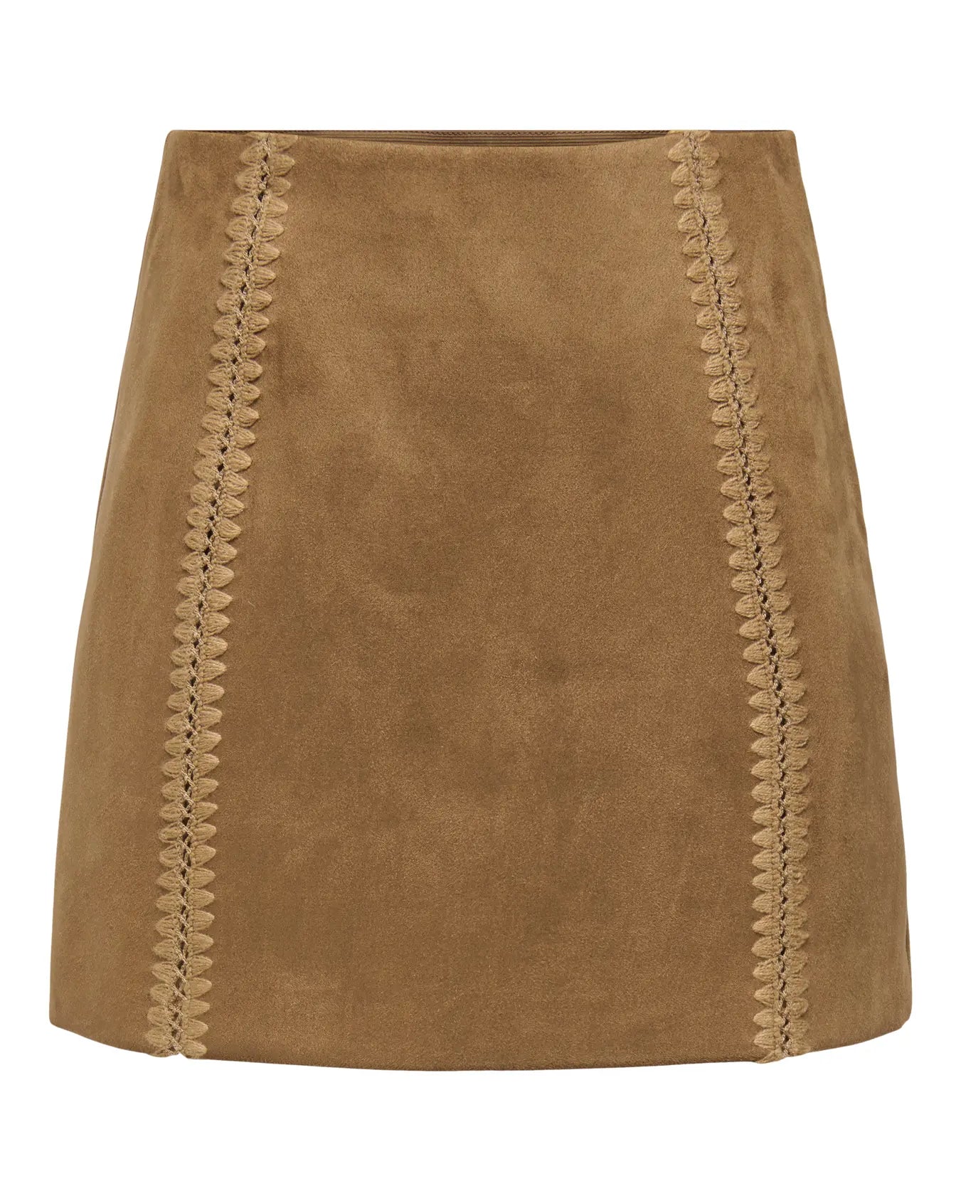 ONLY JOLINE FAUX SUEDE SKIRT - COGNAC