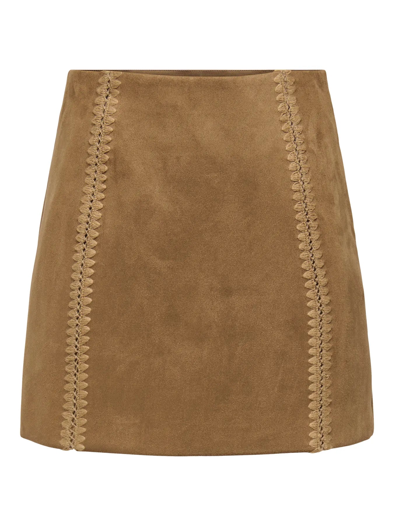 ONLY JOLINE FAUX SUEDE SKIRT - COGNAC