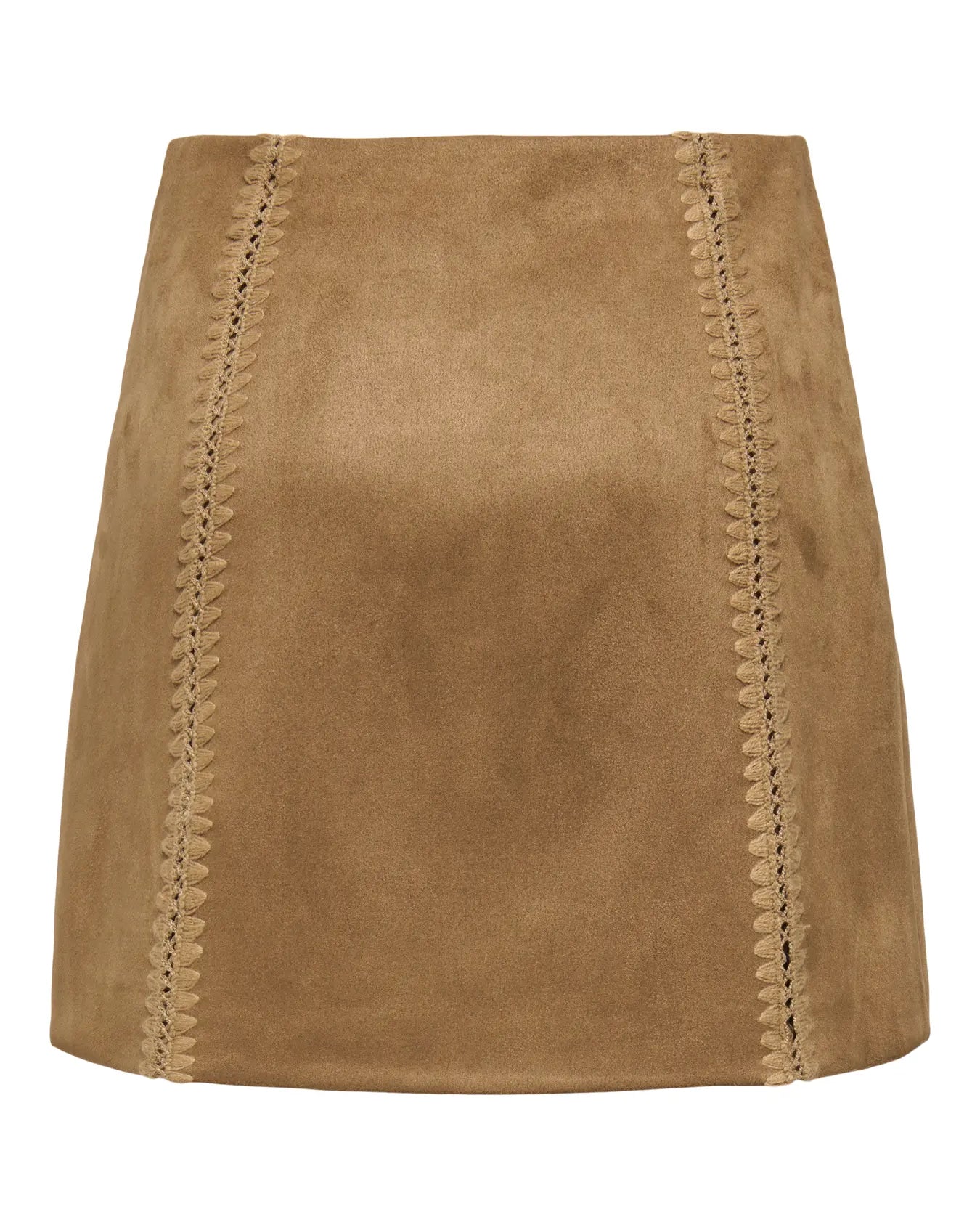 ONLY JOLINE FAUX SUEDE SKIRT - COGNAC