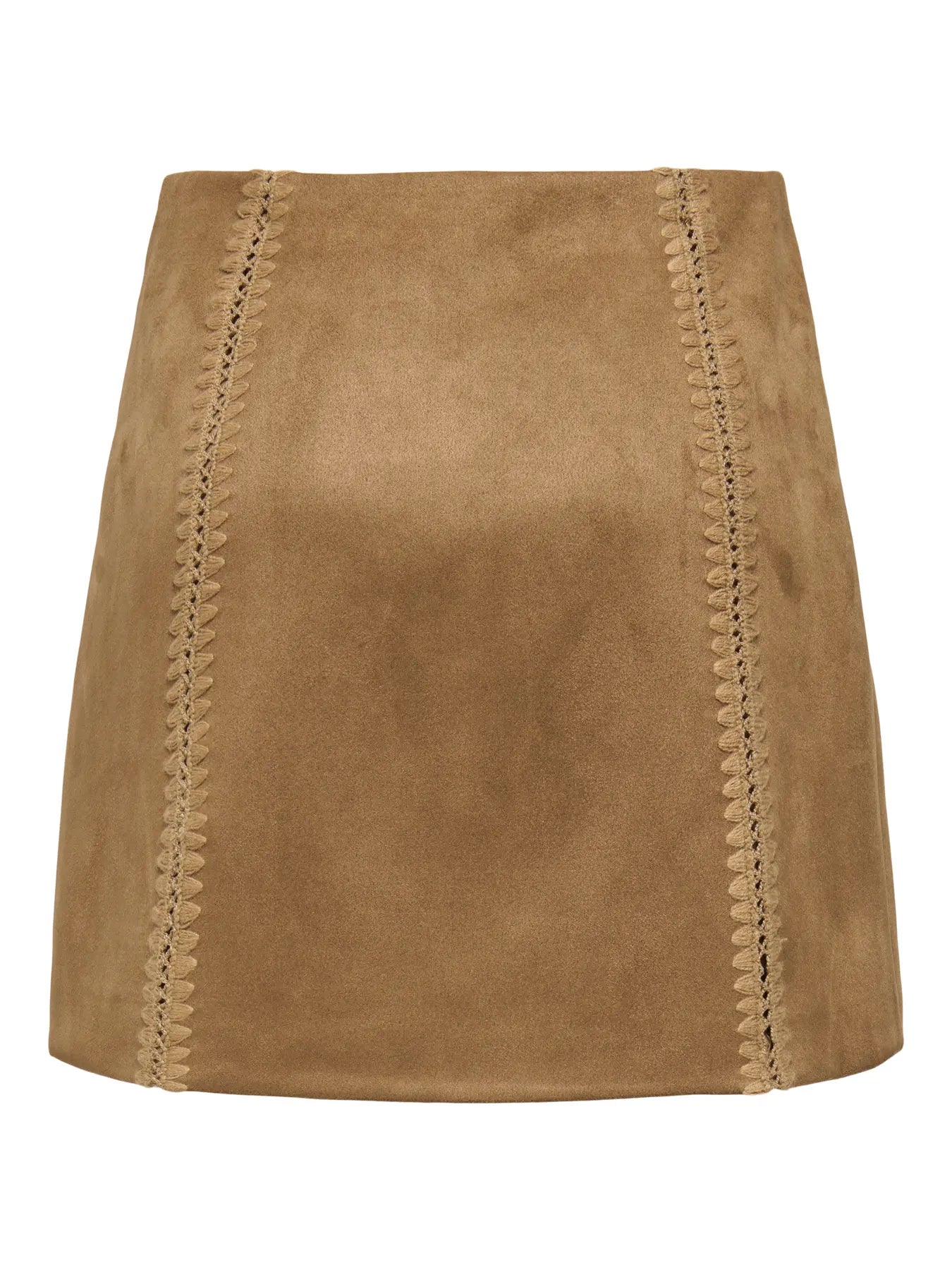 ONLY JOLINE FAUX SUEDE SKIRT - COGNAC