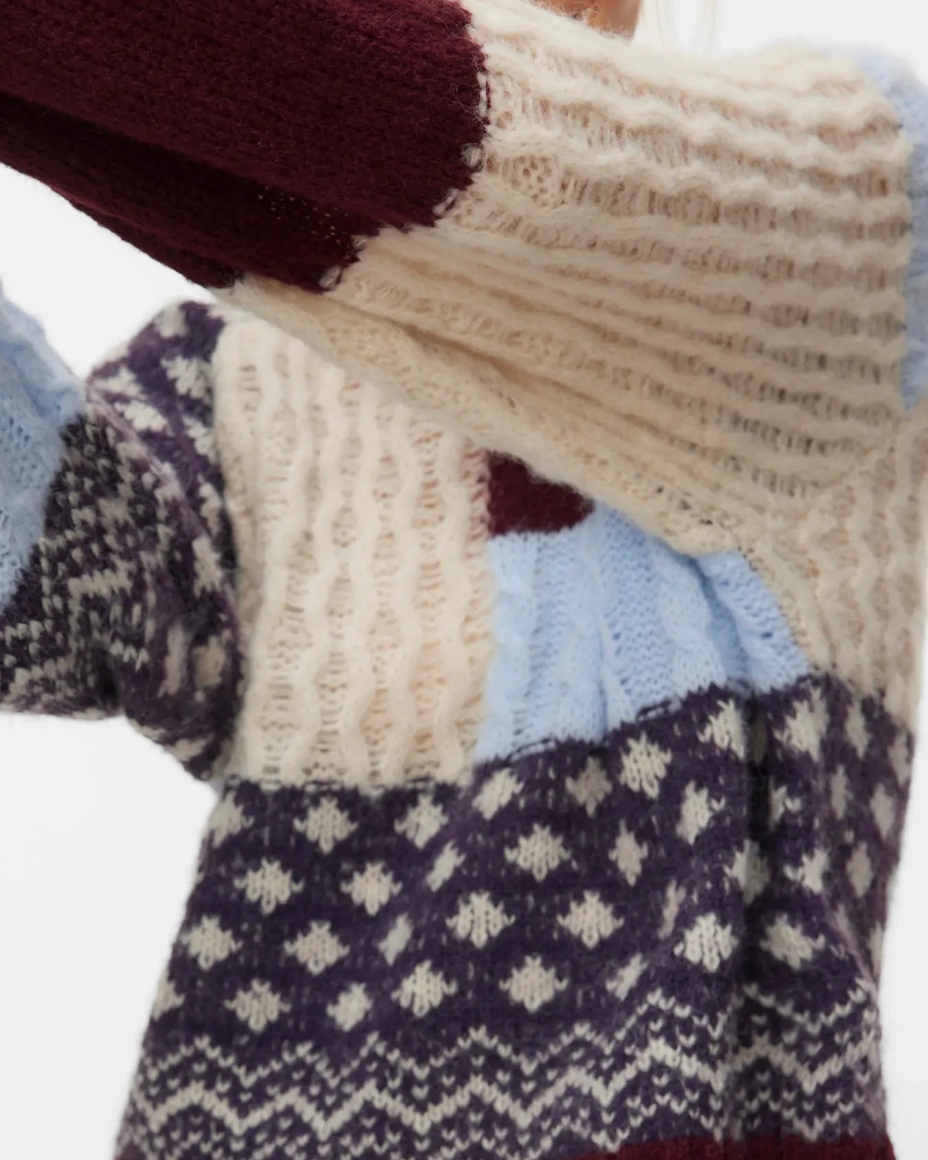 VM KRISTEN PRINTED SWEATER - WINDSOR WINE