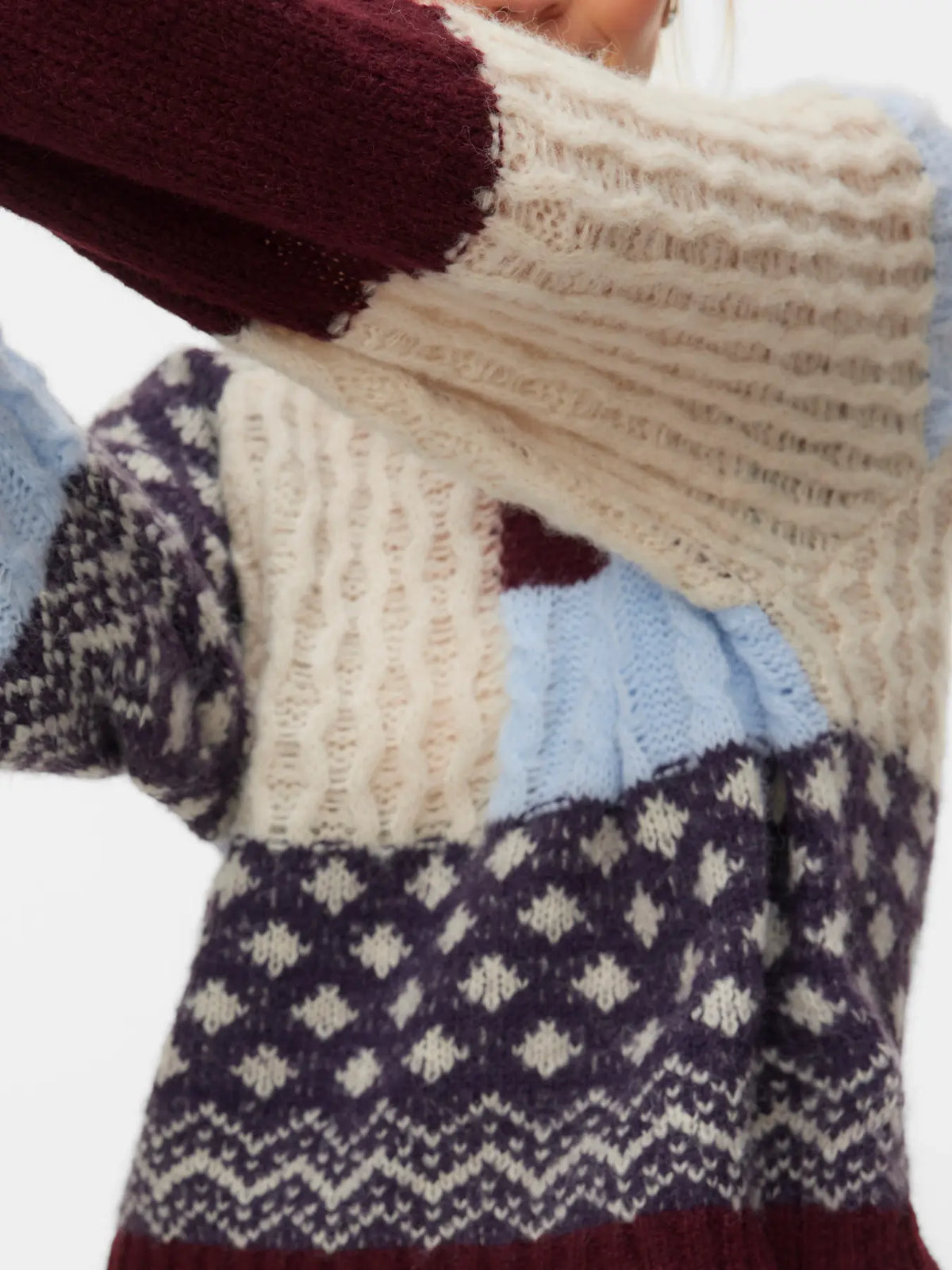 VM KRISTEN PRINTED SWEATER - WINDSOR WINE