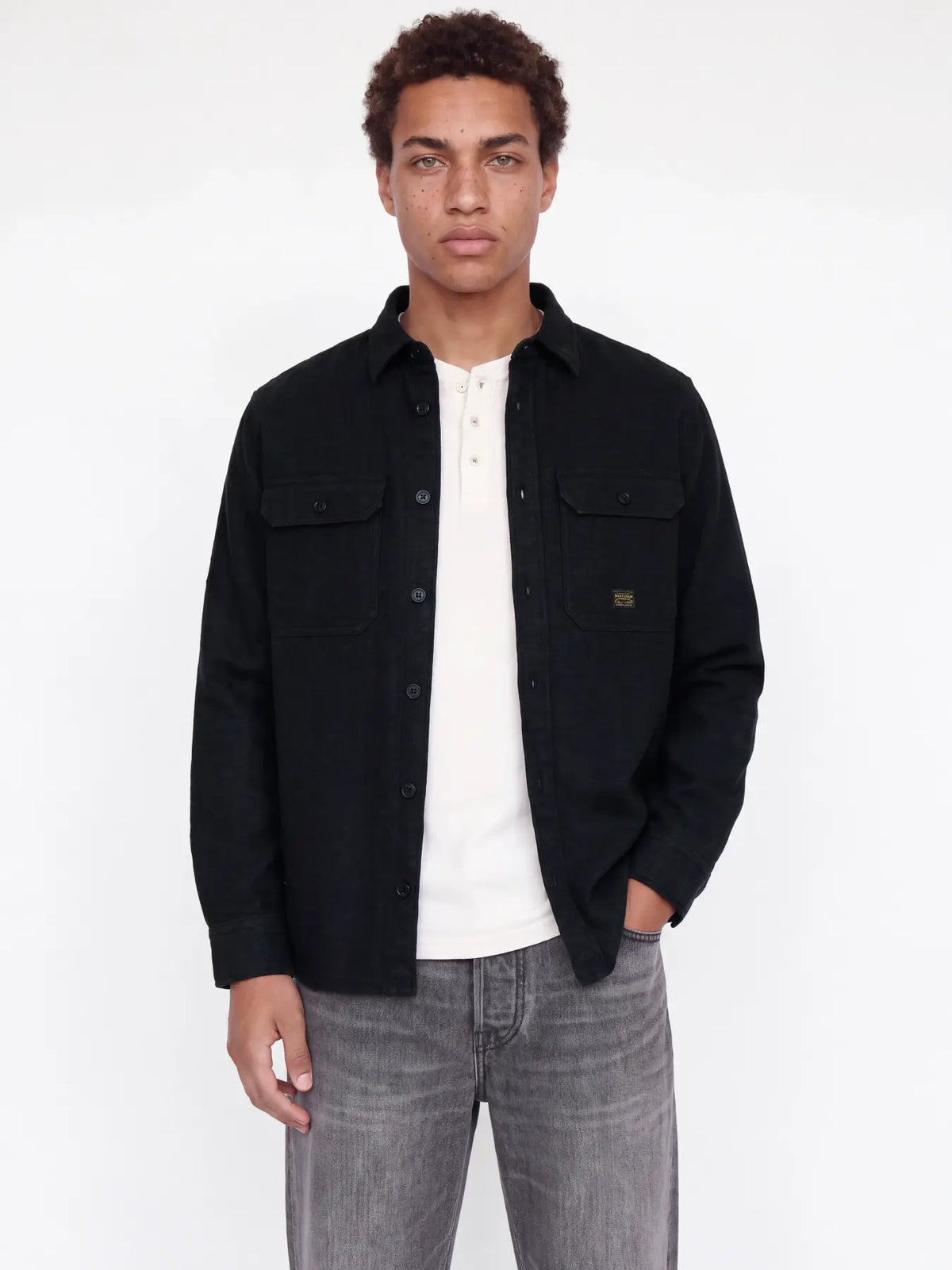 JJ IVY SOLID LS OVERSHIRT - DARK GREY MELANGE