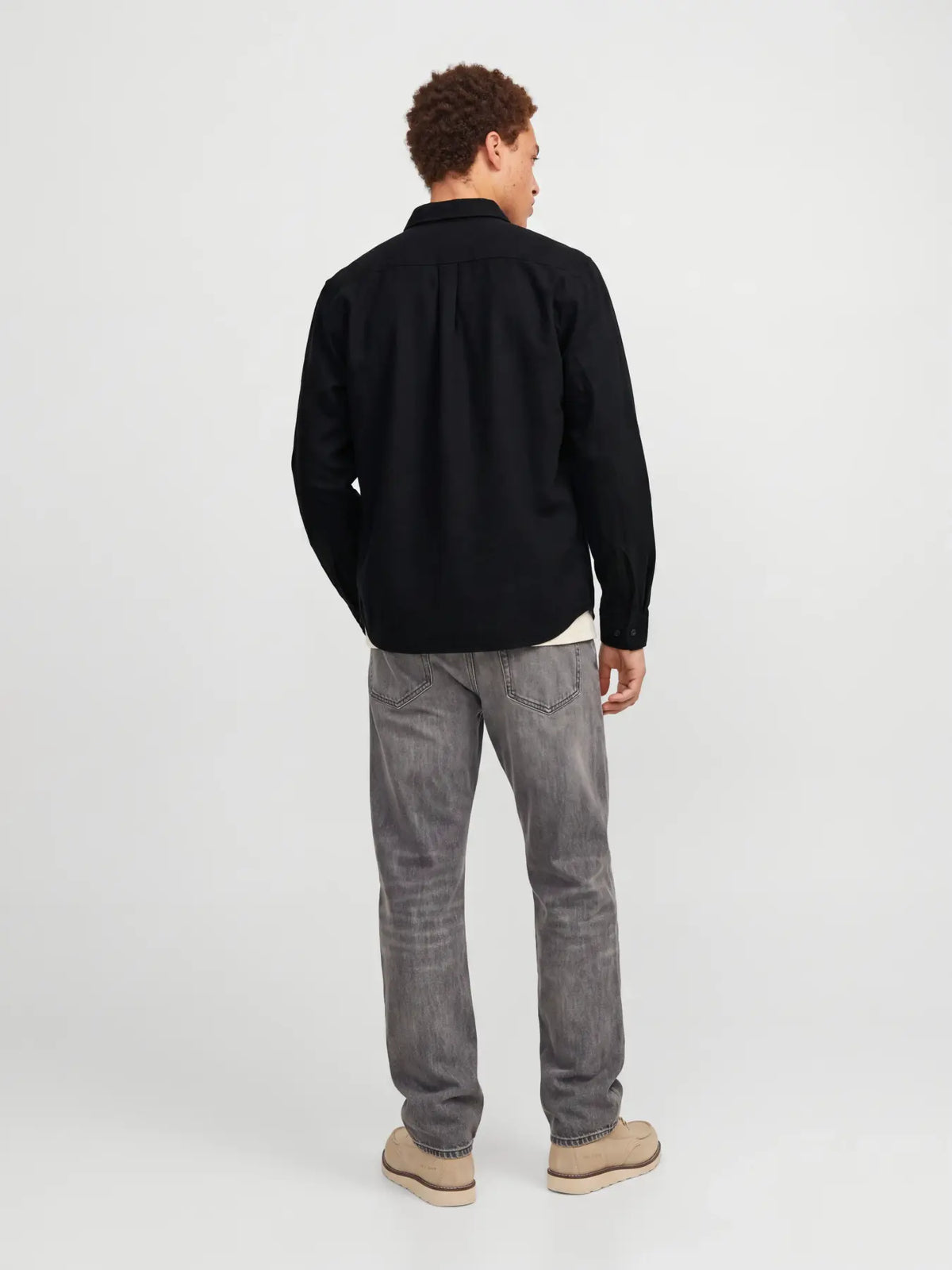 JJ IVY SOLID LS OVERSHIRT - DARK GREY MELANGE