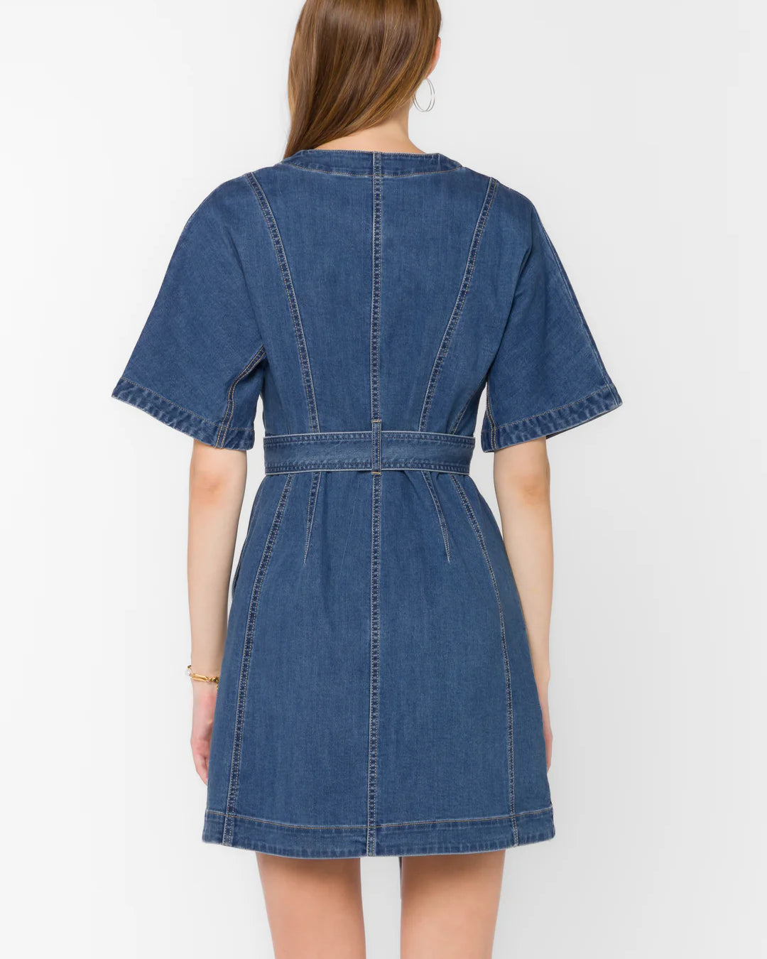 VELVET HEART KAULANA DENIM DRESS - DARK WASH DENIM