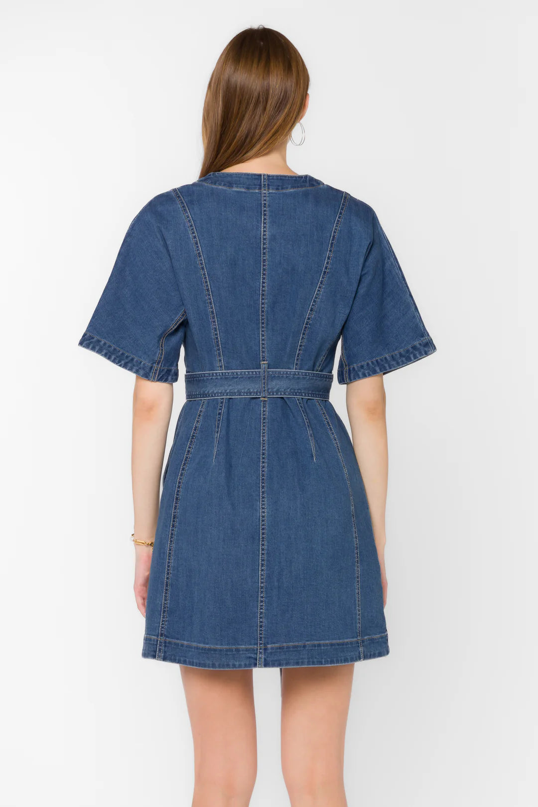 VELVET HEART KAULANA DENIM DRESS - DARK WASH DENIM