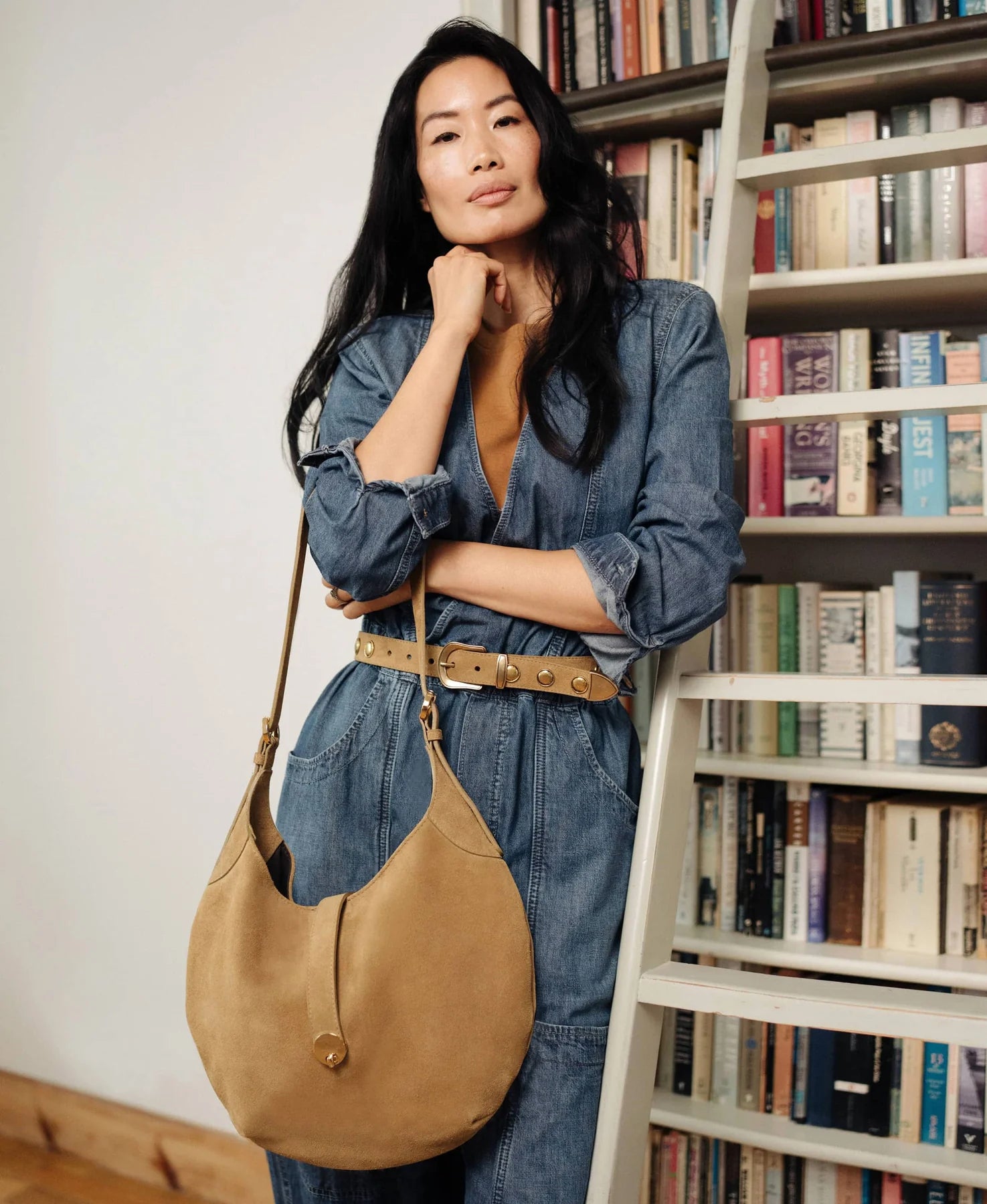 BRAVE LEATHER KELANI SUEDE BAG - OLIVETTA