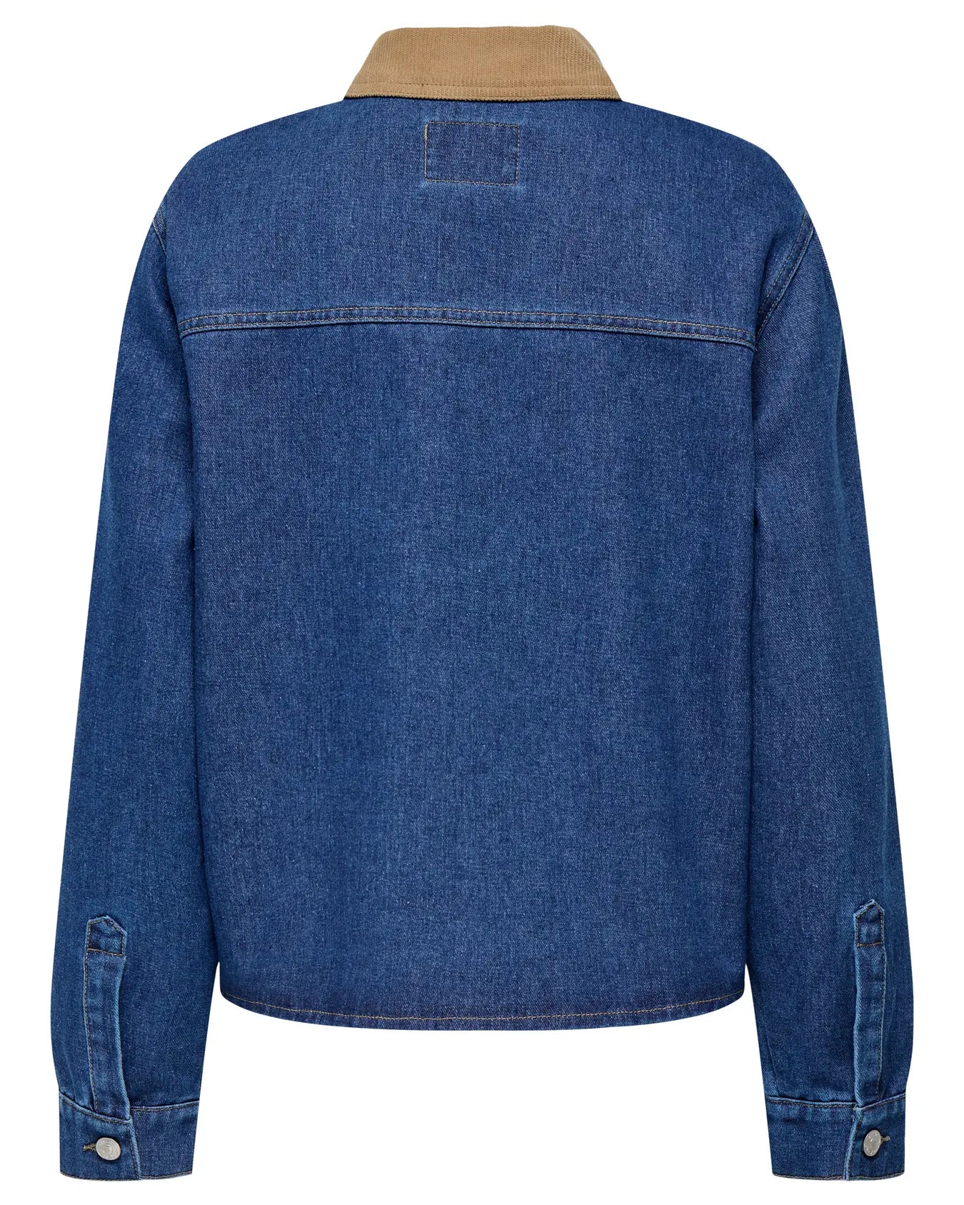 CASSIE CORD COLLAR LONG SLEEVE SHIRT - MEDIUM BLUE