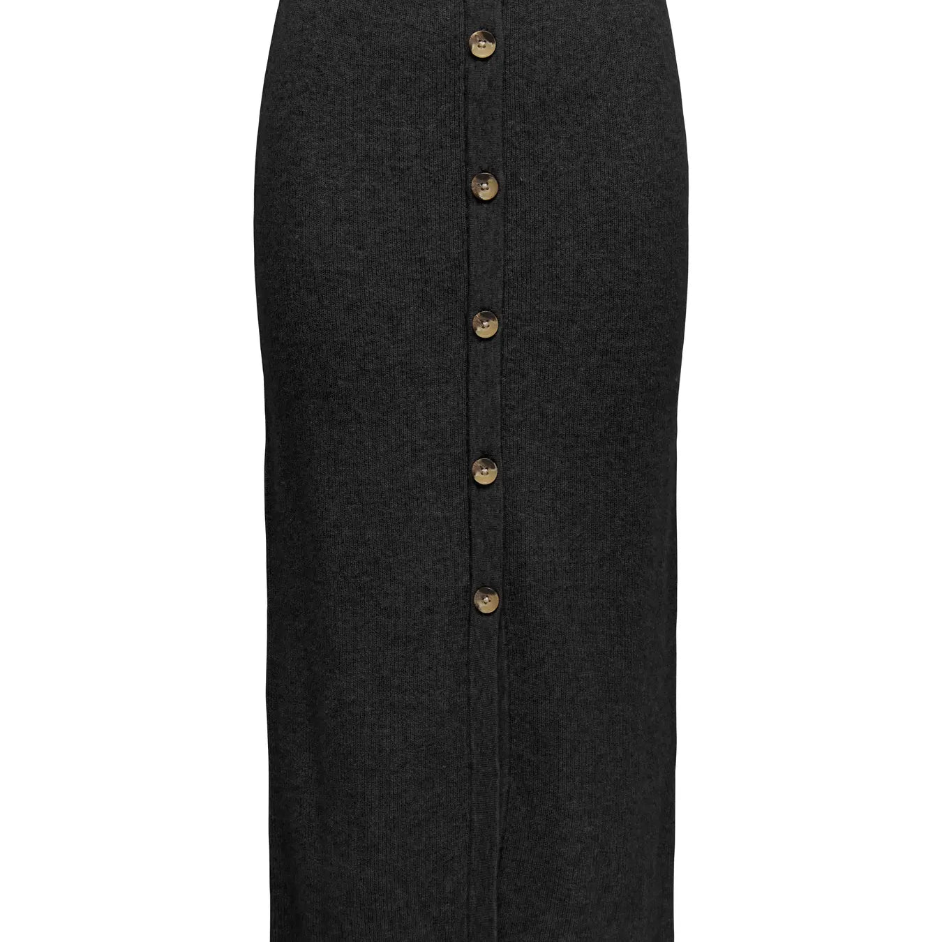 ONLY LIBI KNIT BUTTON SKIRT - BLACK