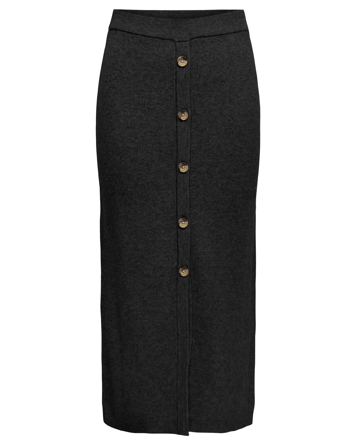 ONLY LIBI KNIT BUTTON SKIRT - BLACK