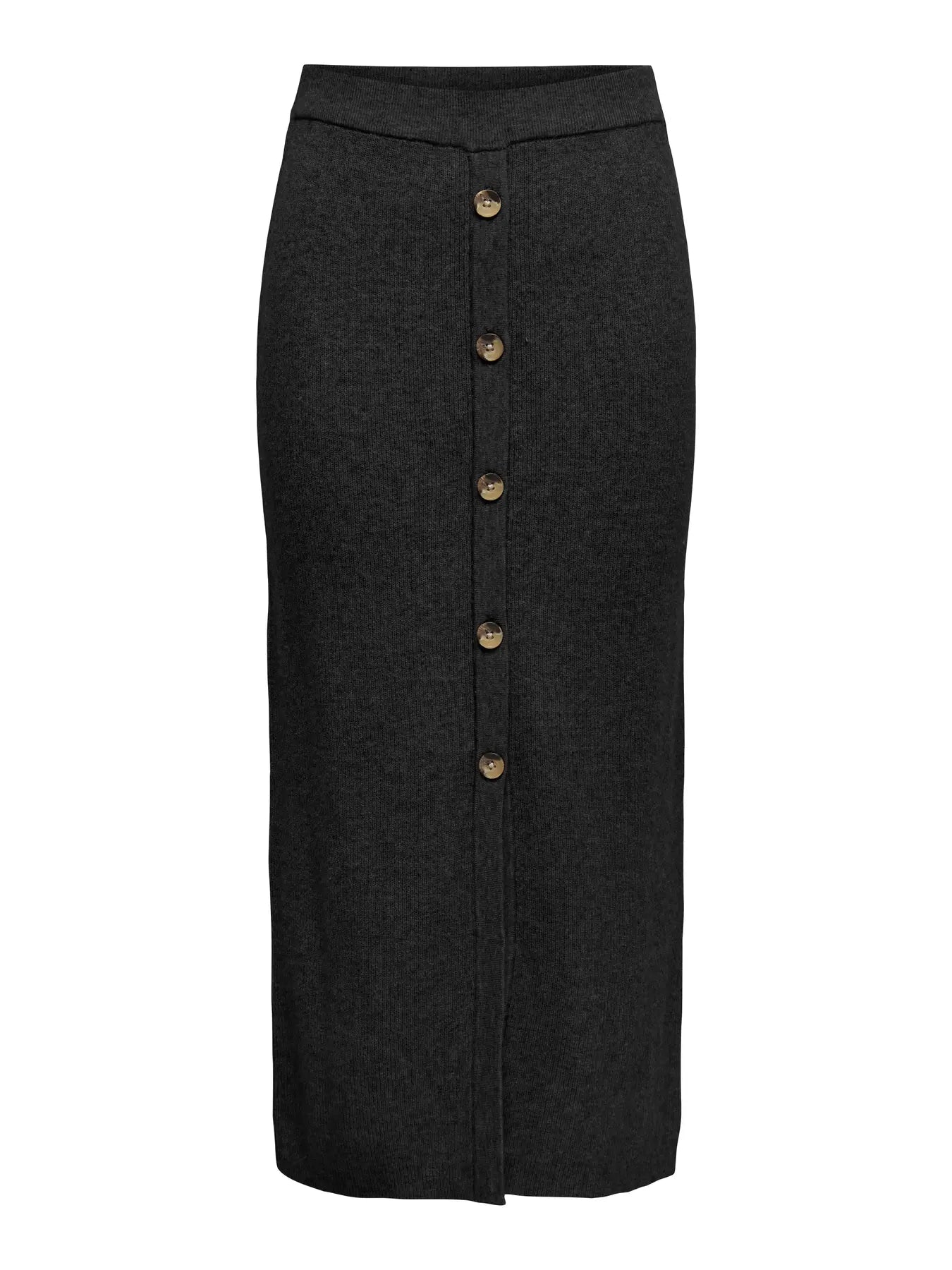 ONLY LIBI KNIT BUTTON SKIRT - BLACK