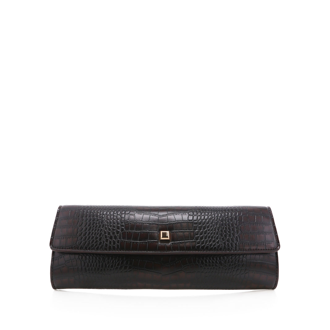BILLINI MADDISON CLUTCH BAG - CHOCOALTE CROC