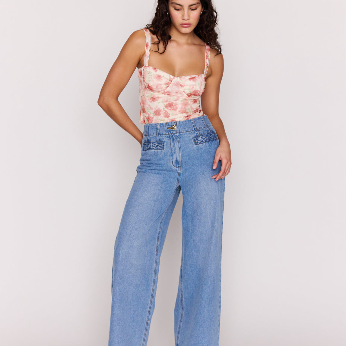MP CAMILLE BUSTIER TOP - PINK FLORAL