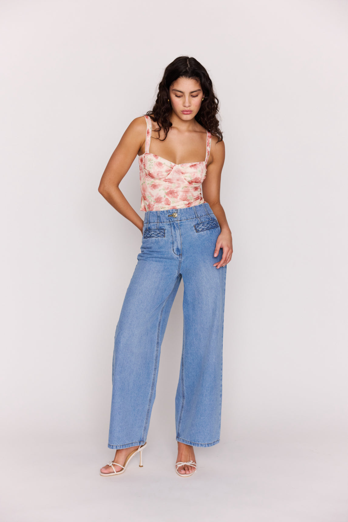 MP CAMILLE BUSTIER TOP - PINK FLORAL