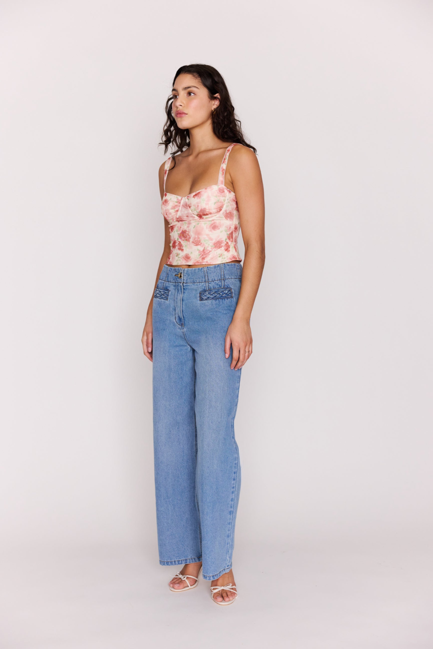 MP CAMILLE BUSTIER TOP - PINK FLORAL
