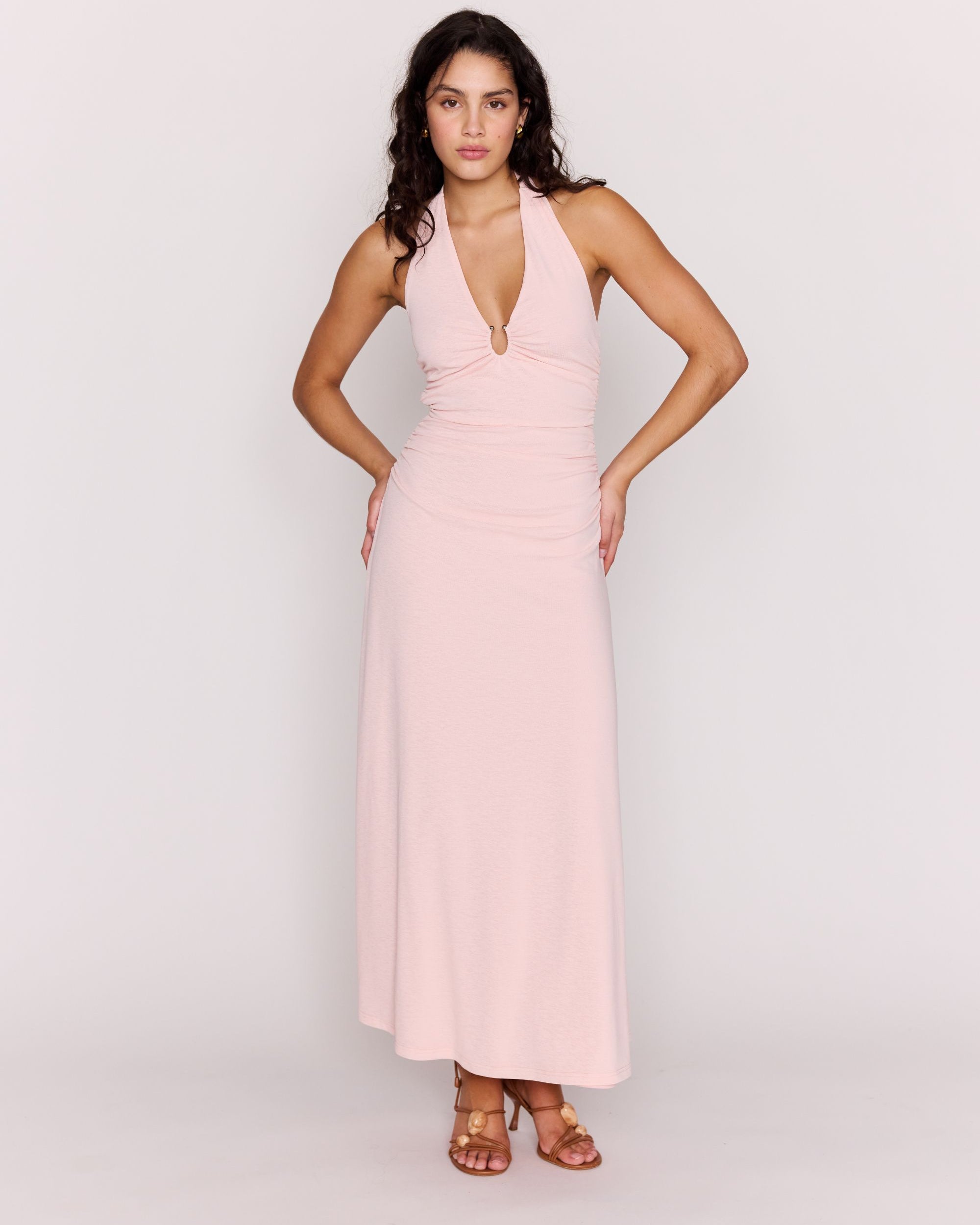 *PRE ORDER* MP AMELIA HALTER DRESS - SOFT PINK