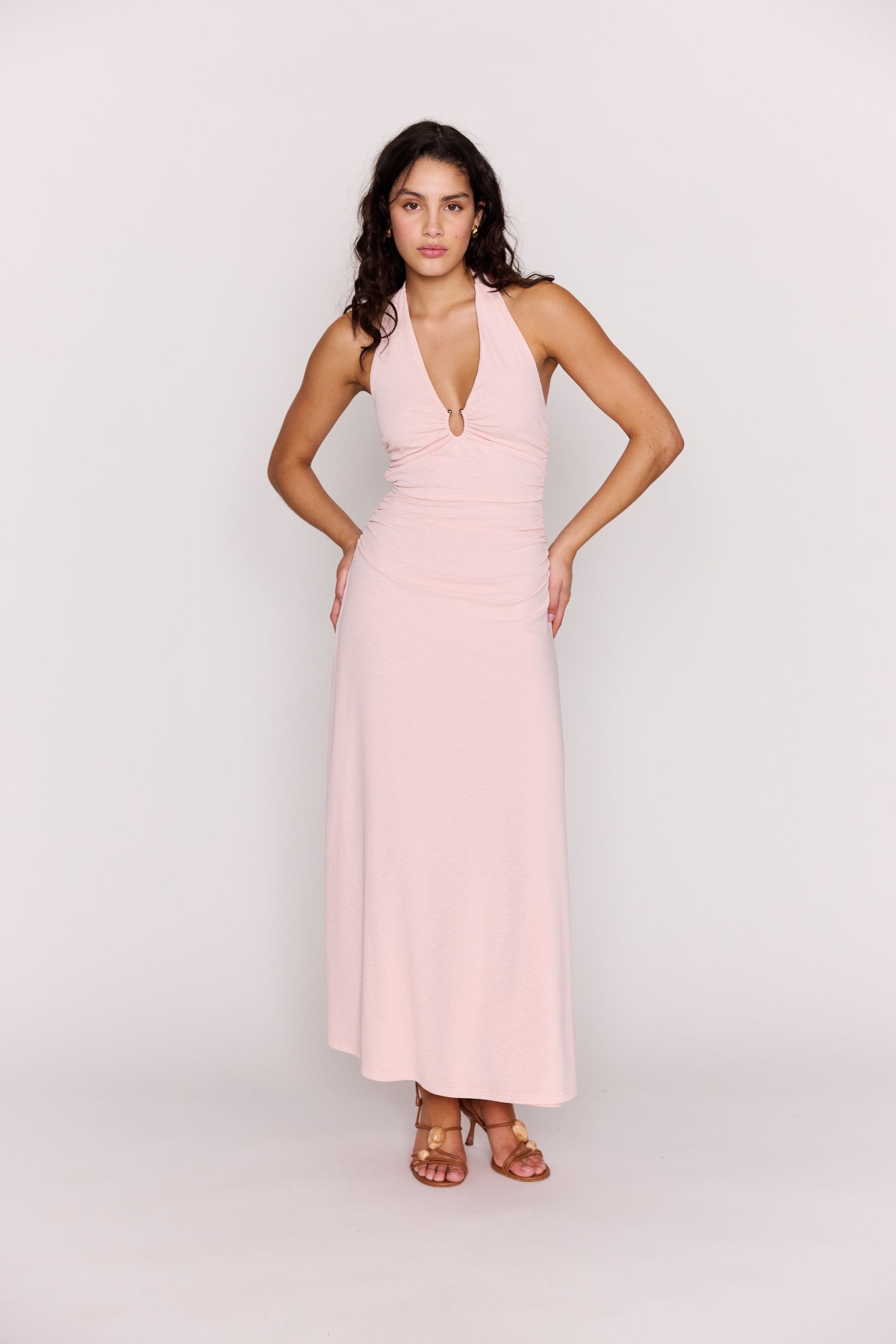 *PRE ORDER* MP AMELIA HALTER DRESS - SOFT PINK