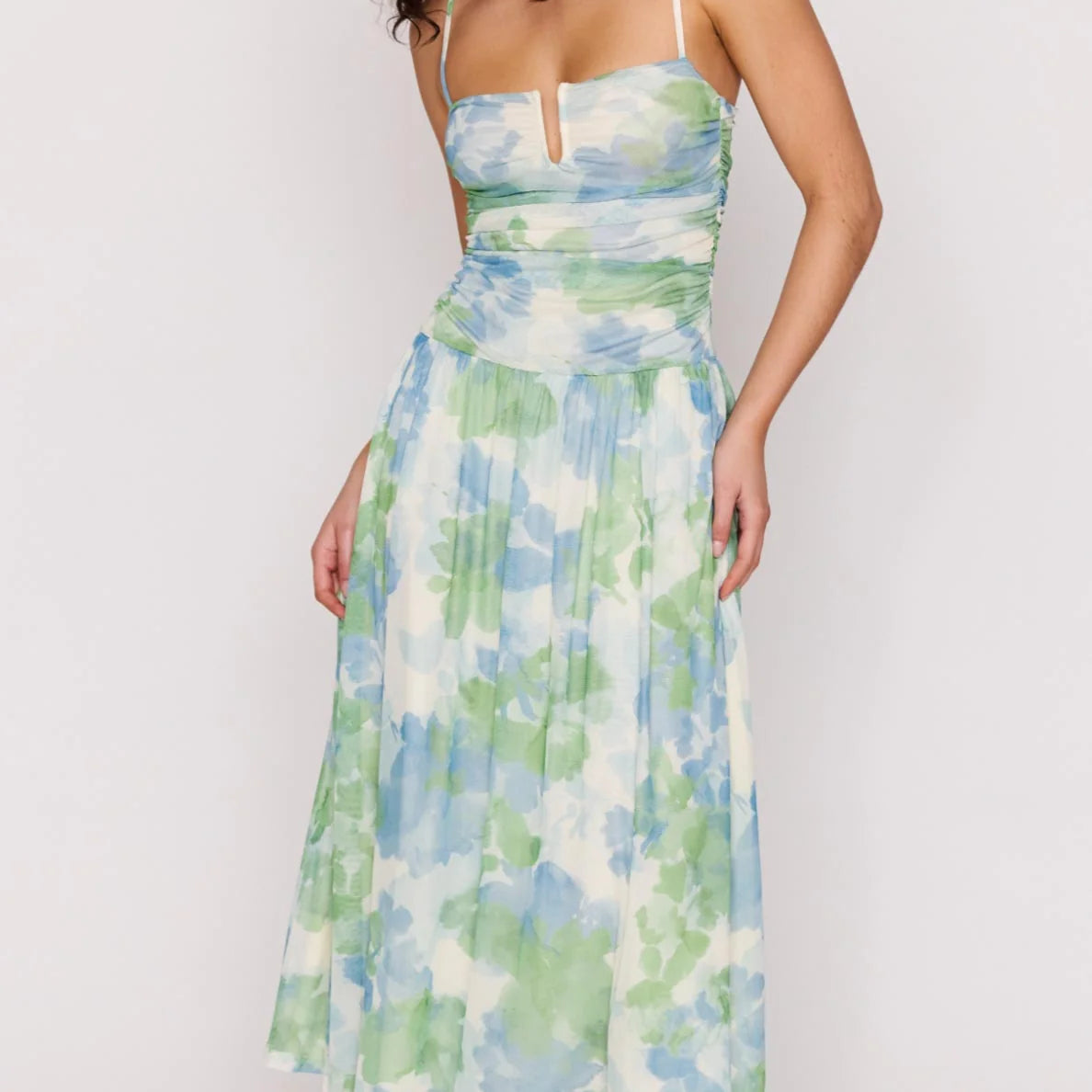 MP CARRIE MESH MAXI DRESS - WATERCOLOUR