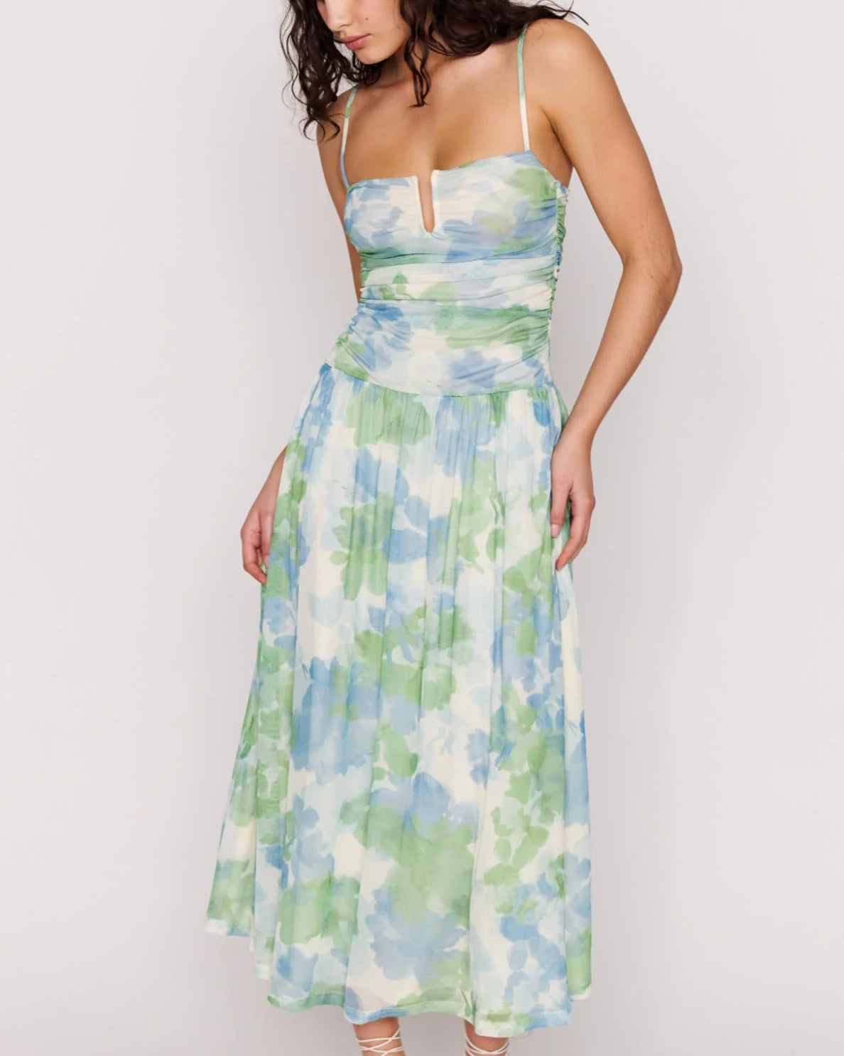 MP CARRIE MESH MAXI DRESS - WATERCOLOUR