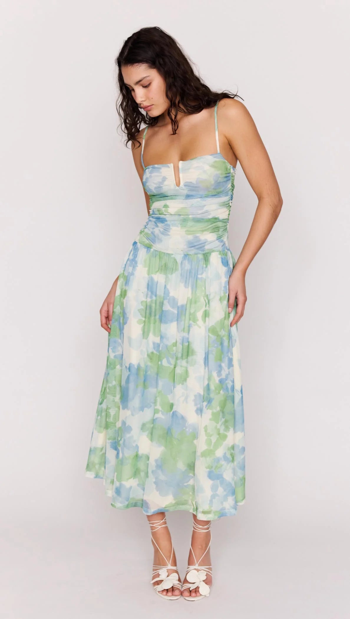 MP CARRIE MESH MAXI DRESS - WATERCOLOUR