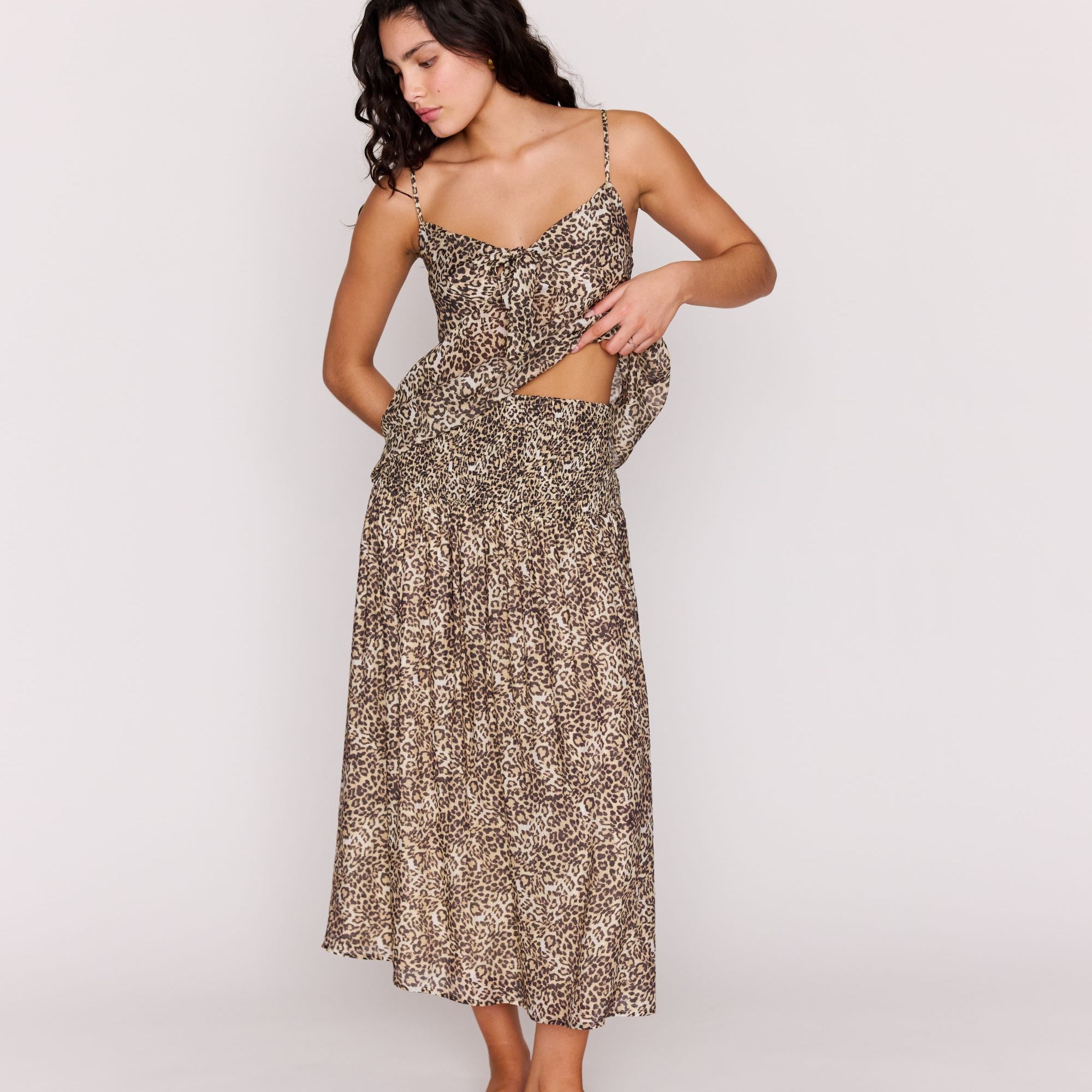 MP TAHLIA MIDI SKIRT - LEOPARD