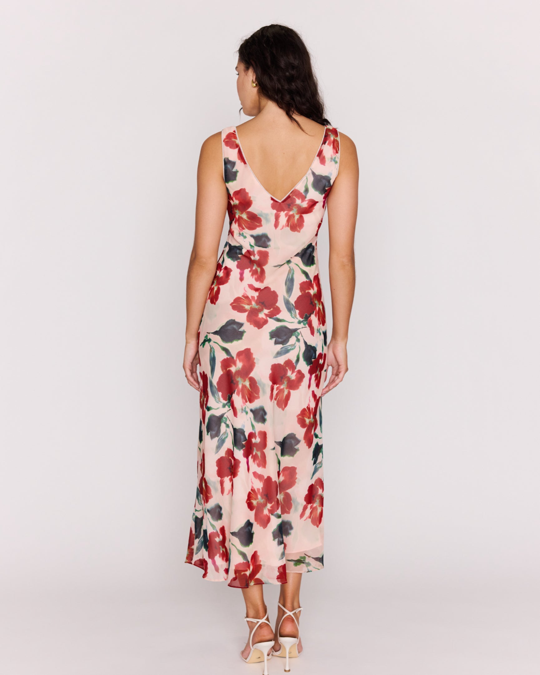 MP ARABELLA MIDI DRESS - RED FLORAL