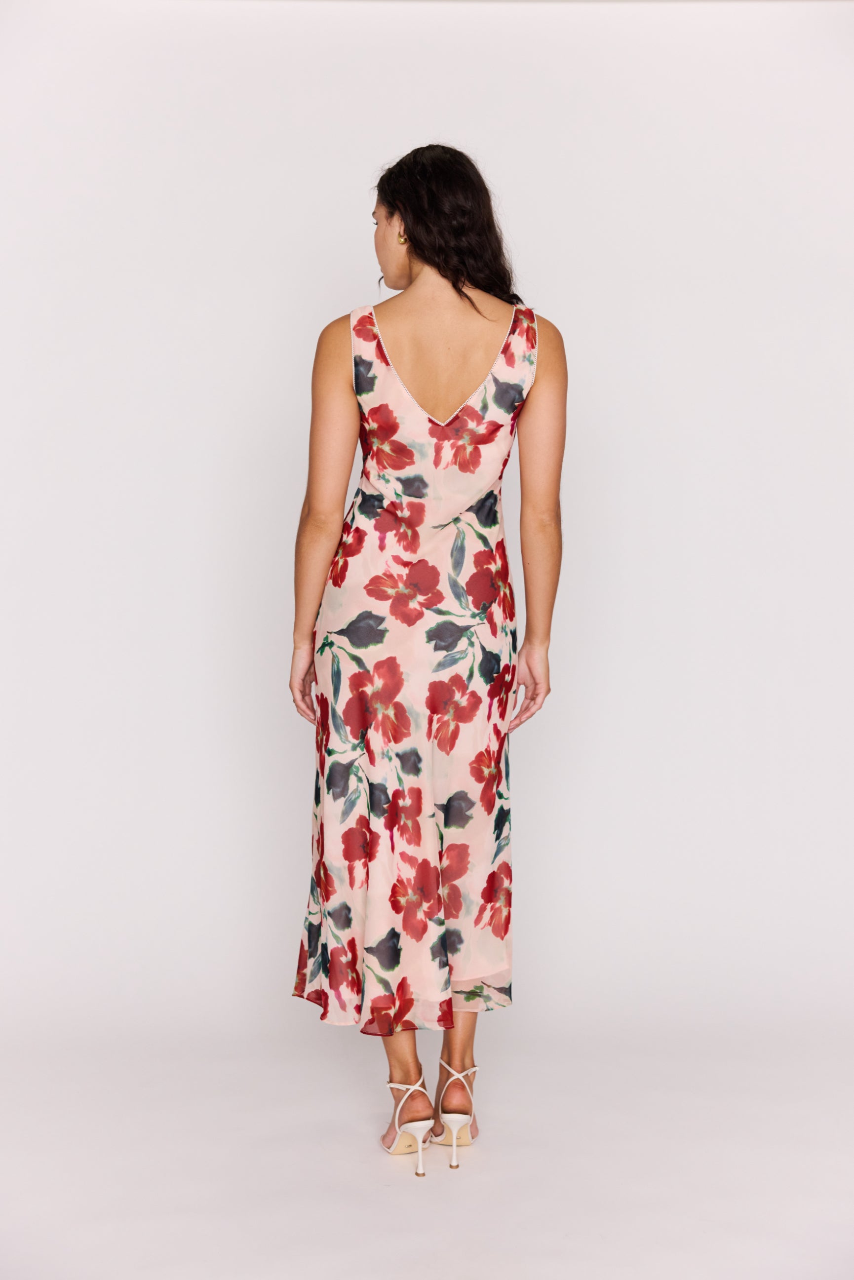 MP ARABELLA MIDI DRESS - RED FLORAL